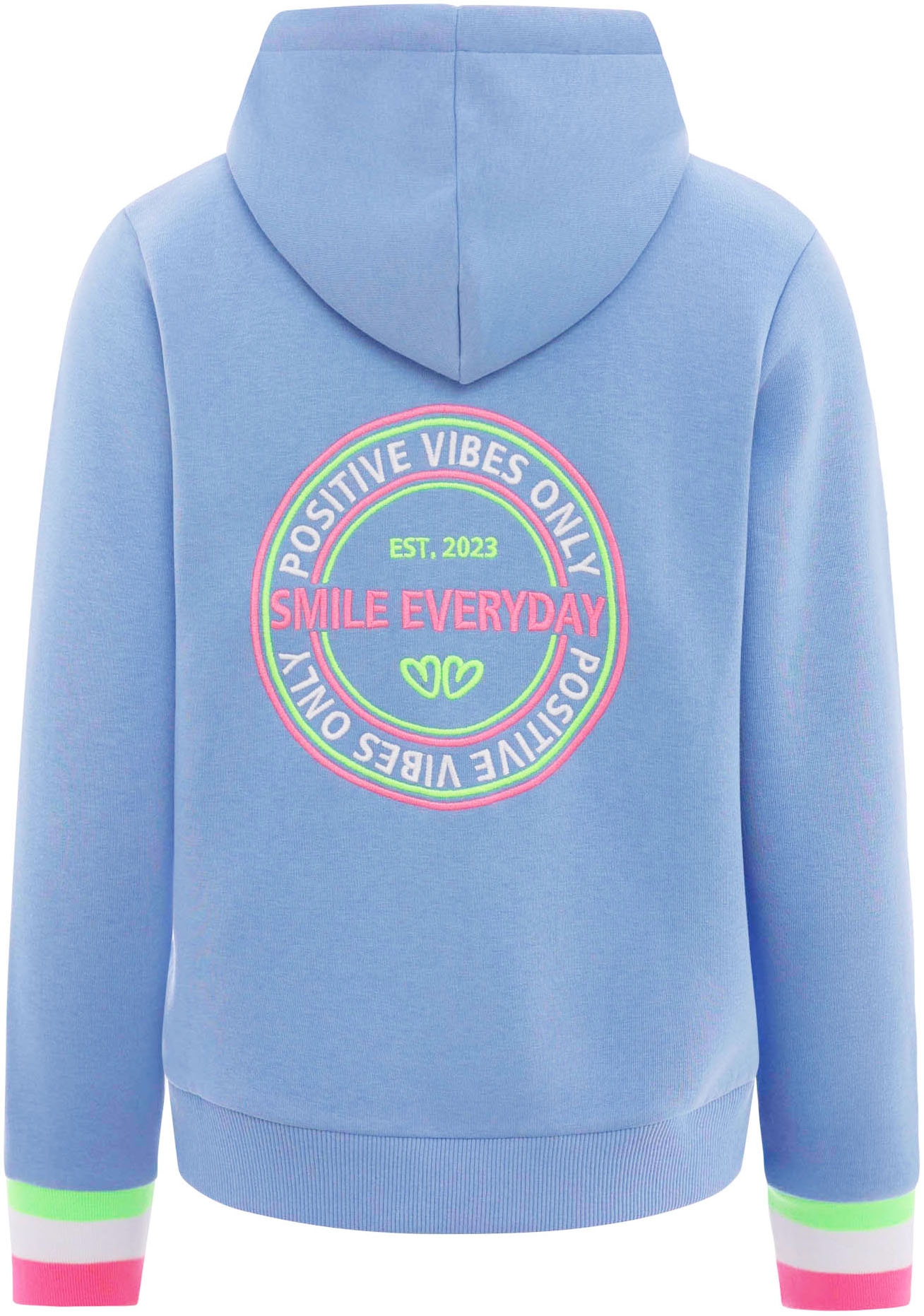 Zwillingsherz Kapuzensweatjacke »"Smile Everyday ZH"« Kapuze, Taschen,  Langarm, Stickerei, Reißverschluss
