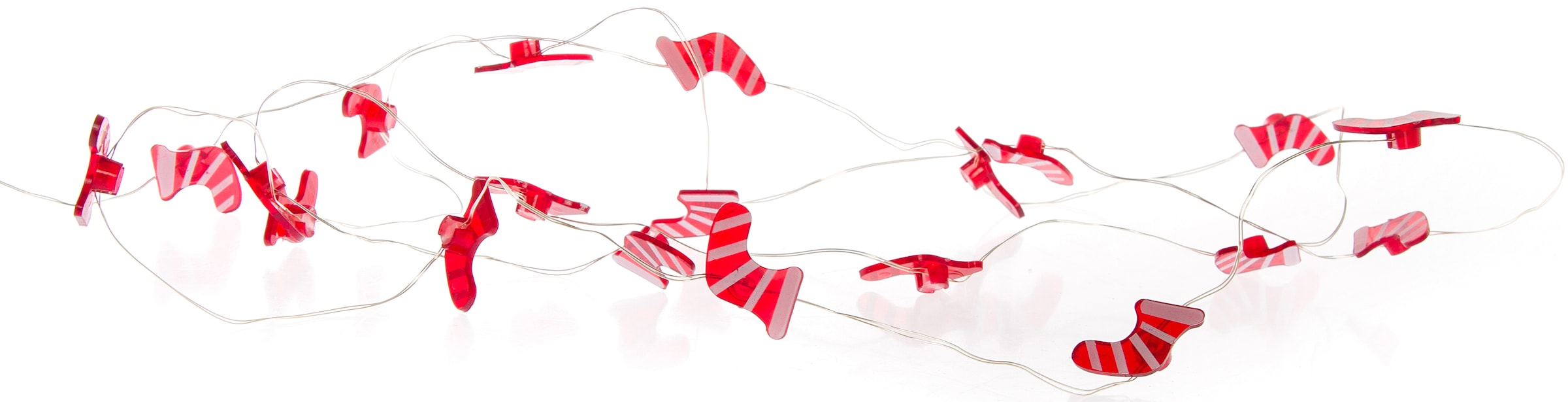 Myflair Möbel & Accessoires Dekoobjekt »LED-Lichterkette, Weihnachtsdeko rot«, mit 20 LEDs, mit kleinen Weihnachtsstiefeln, Länge ca. 235 cm
