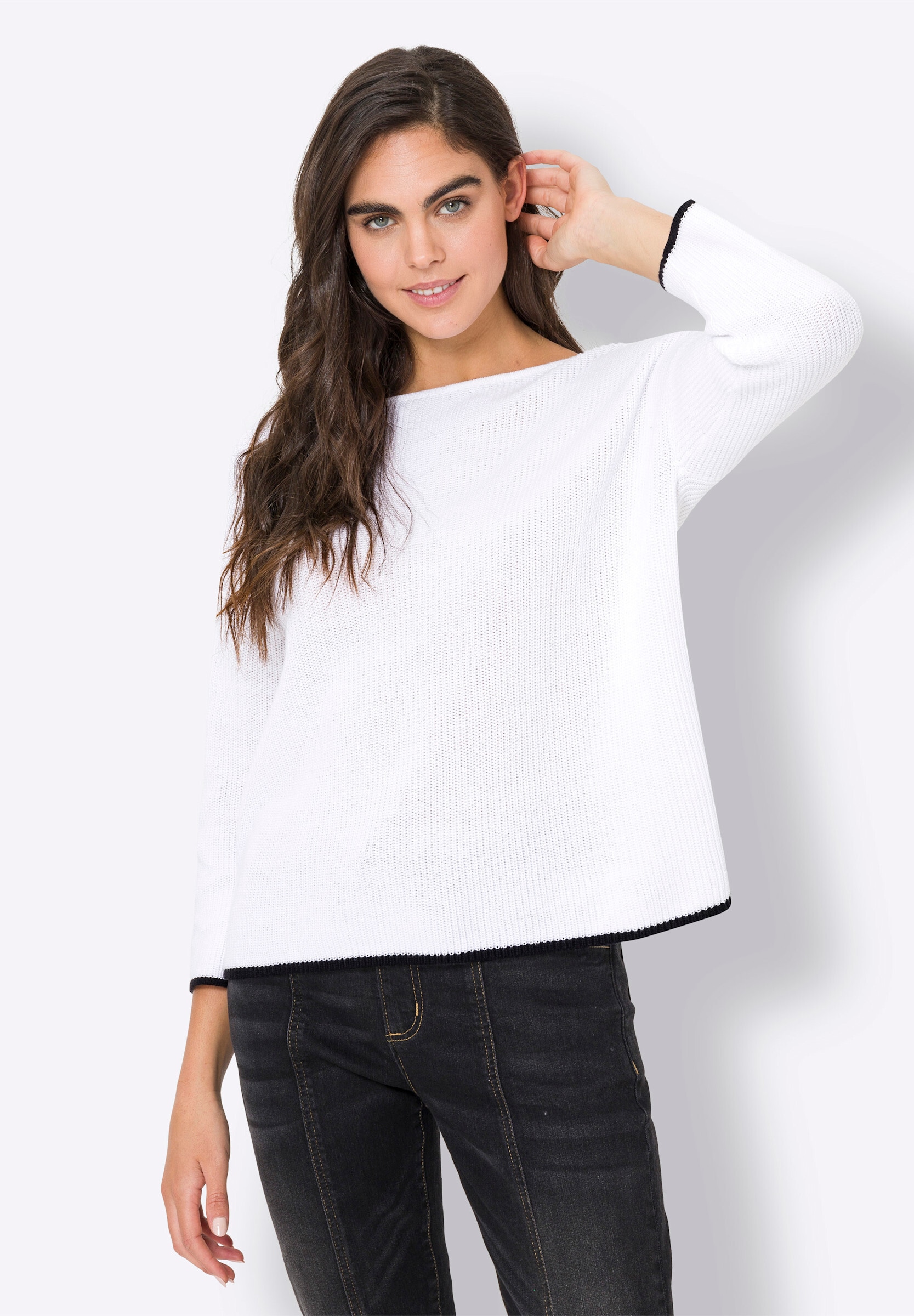 heine Strickpullover »Pullover Strickpullover mit 3/4-Ärmeln«