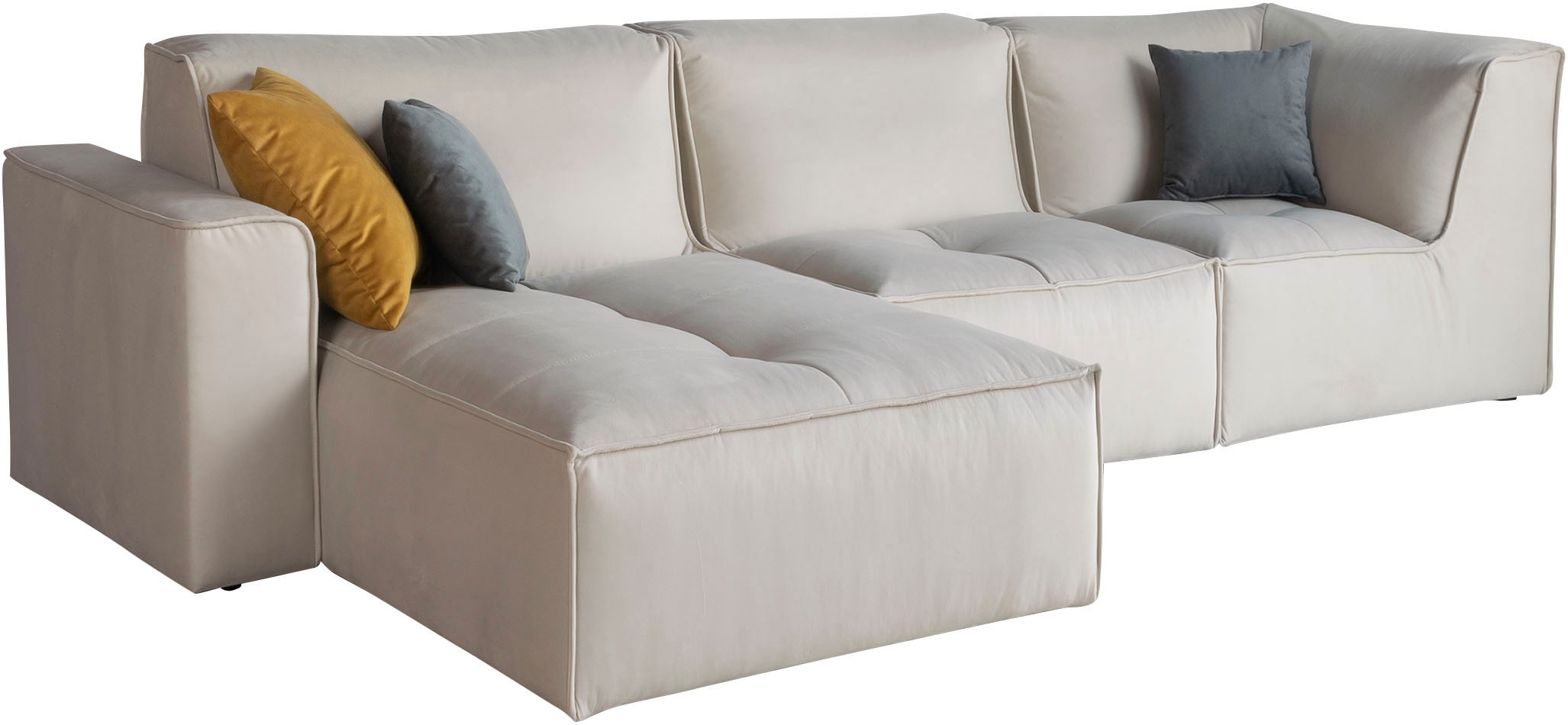 RAUM.ID Ecksofa »Monolid L-Form«, (4 St.), Module einzeln für individuelle Zusammenstellung, Bezug in Teddy-Optik