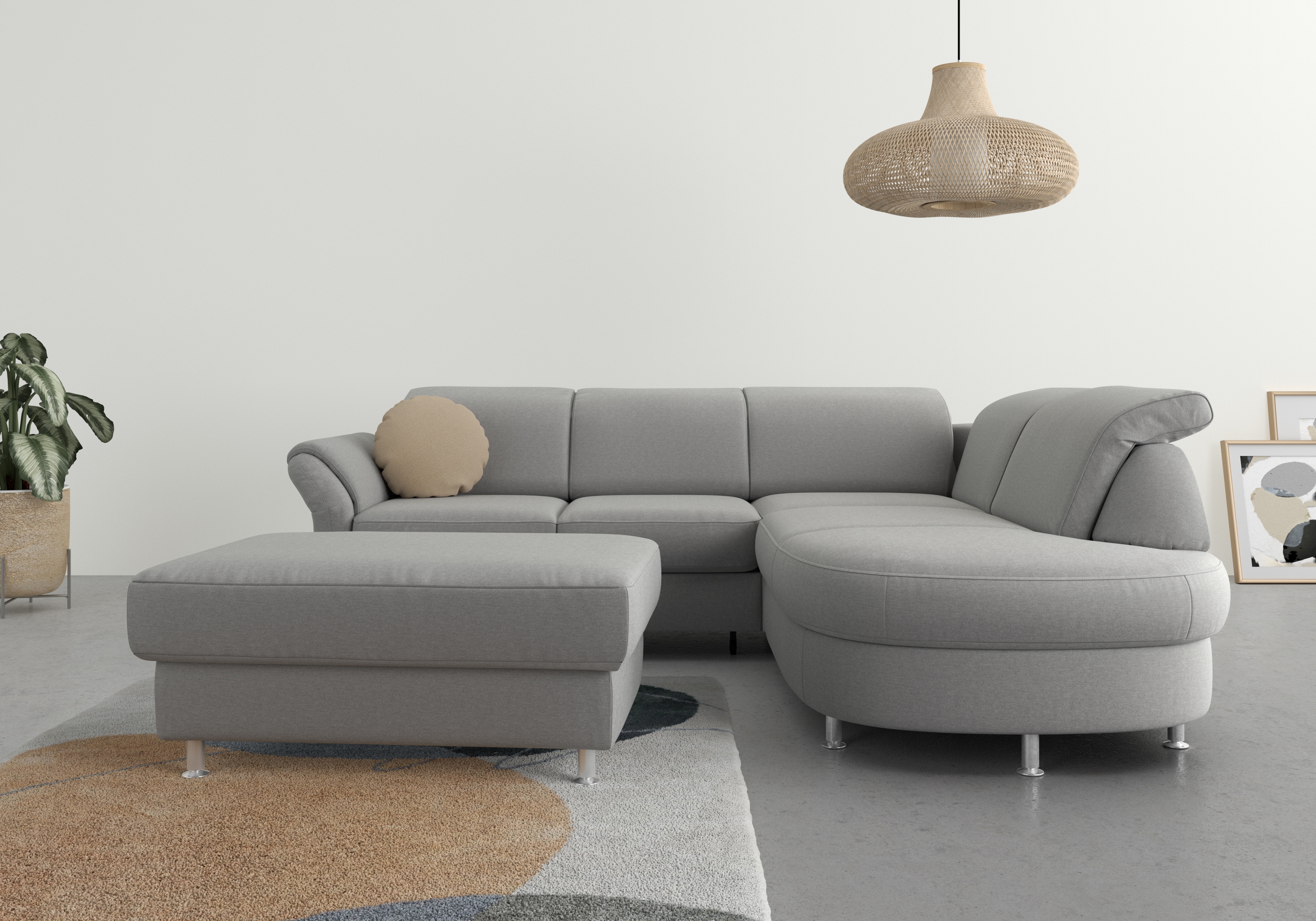 sit&more Ecksofa "Apulia L-Form" wahlweise Schlaffunktion, Bettkasten und Kopf- und Armteilverstellung