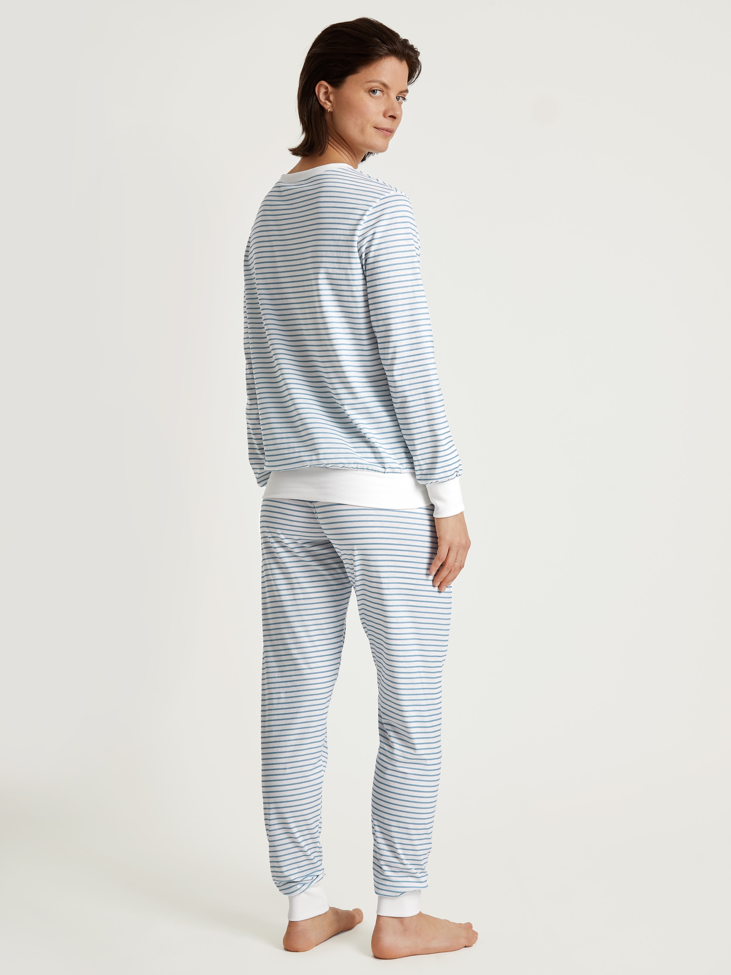 CALIDA Pyjama »Cotton Stripes«, (2 tlg.), mit weichen Rippbündchen an den Abschlüssen