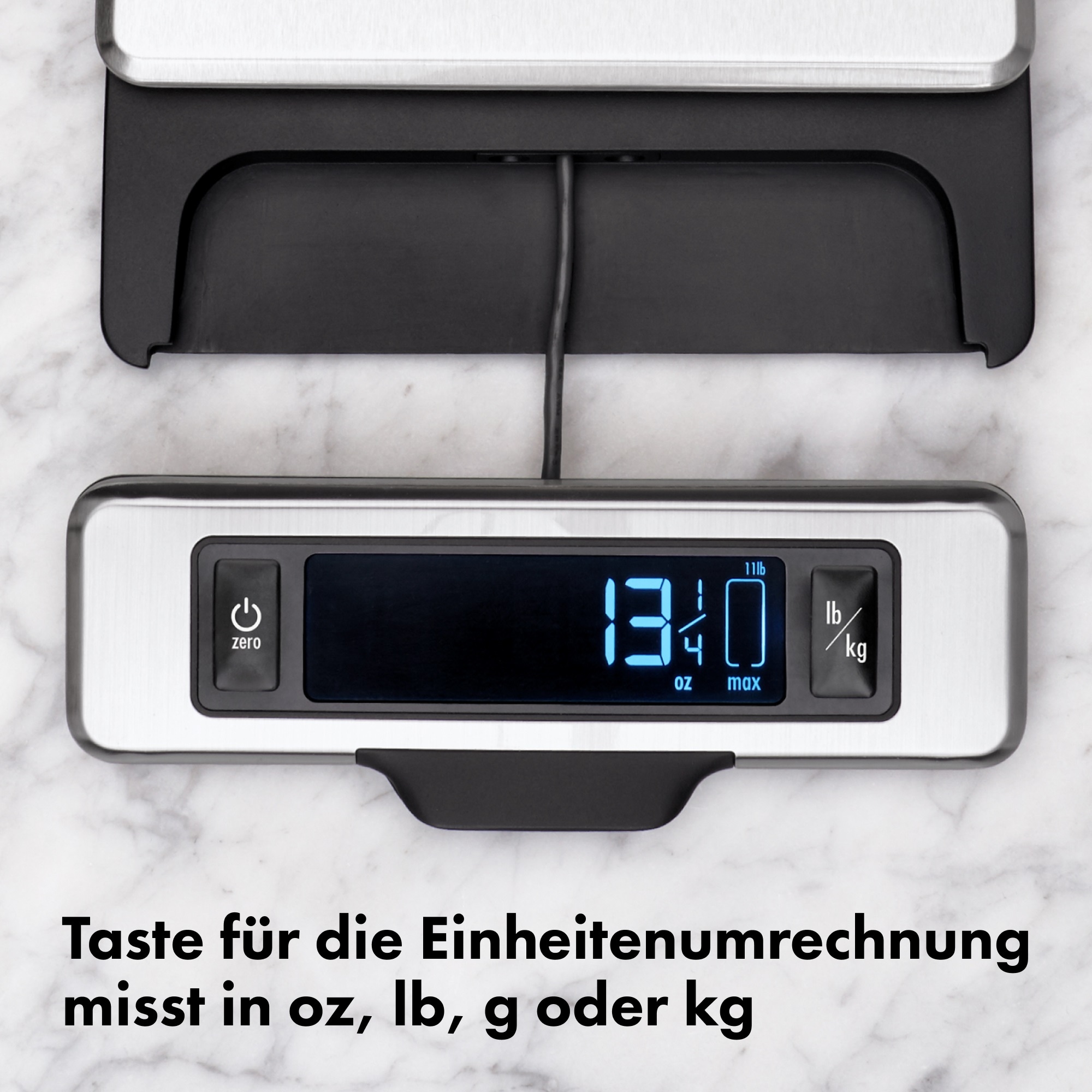 OXO SteeL Küchenwaage »OXO 11lb/5kg Edelstahlwaage« das ausziehbare Display ermöglicht einfaches, genaues Messen