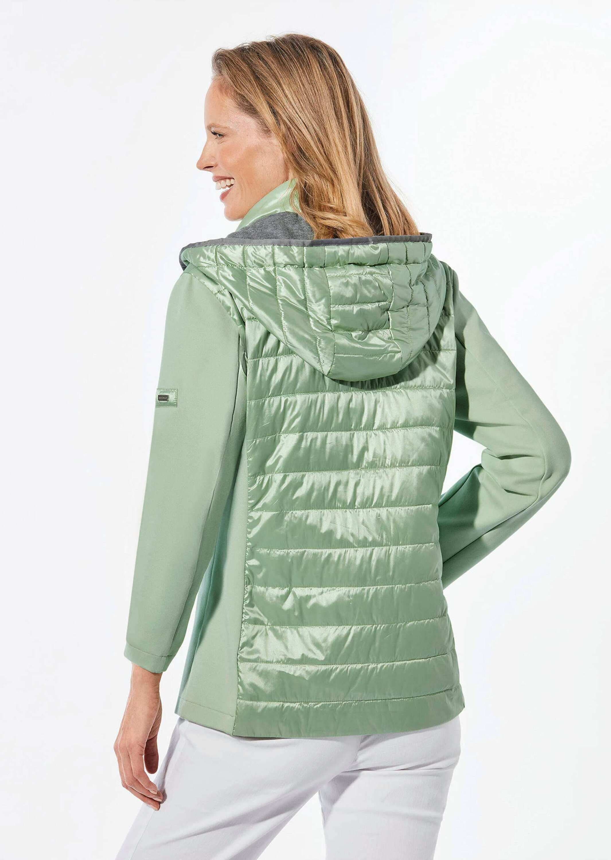 GOLDNER Kurzjacke »Steppjacke mit abnehmbarer Kapuze« Kontrastfarbige Blenden und Details