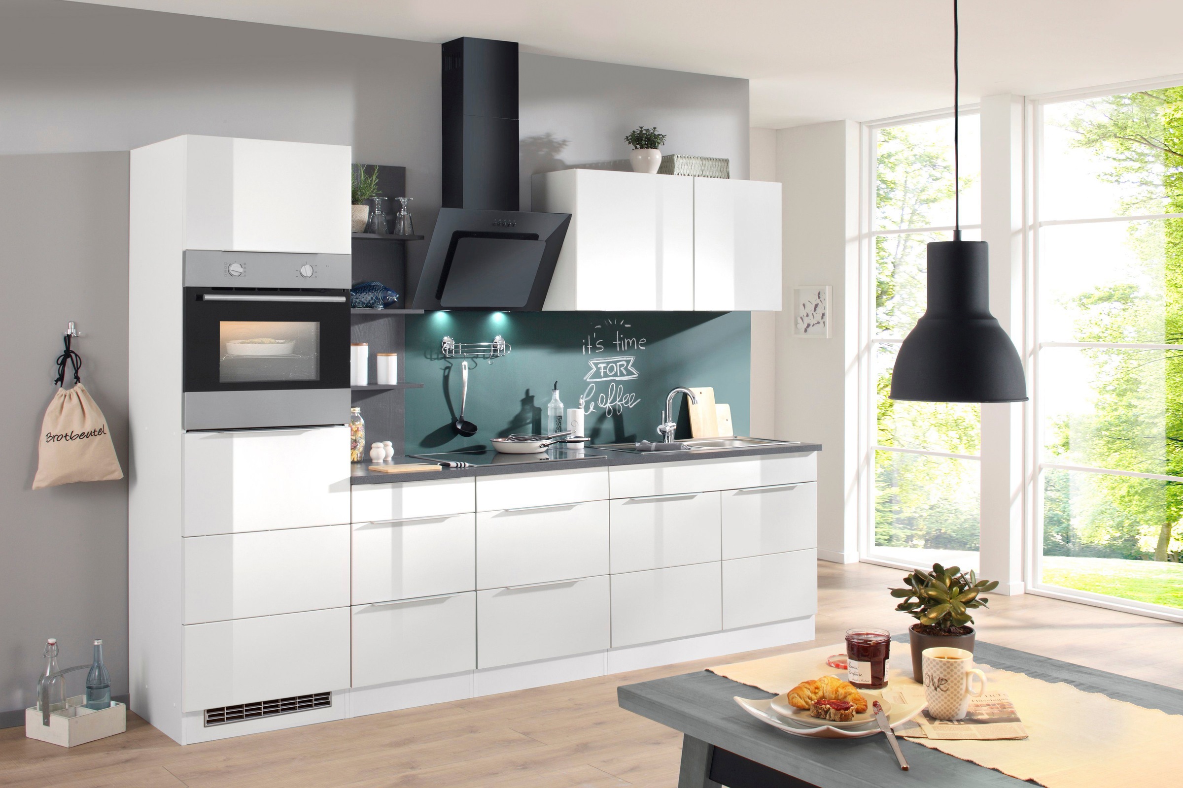 KOCHSTATION Küchenzeile »KS-Brindisi Breite 270 cm«, wahlweise mit E-Geräten und Induktion, mit MDF-Fronten und Regal