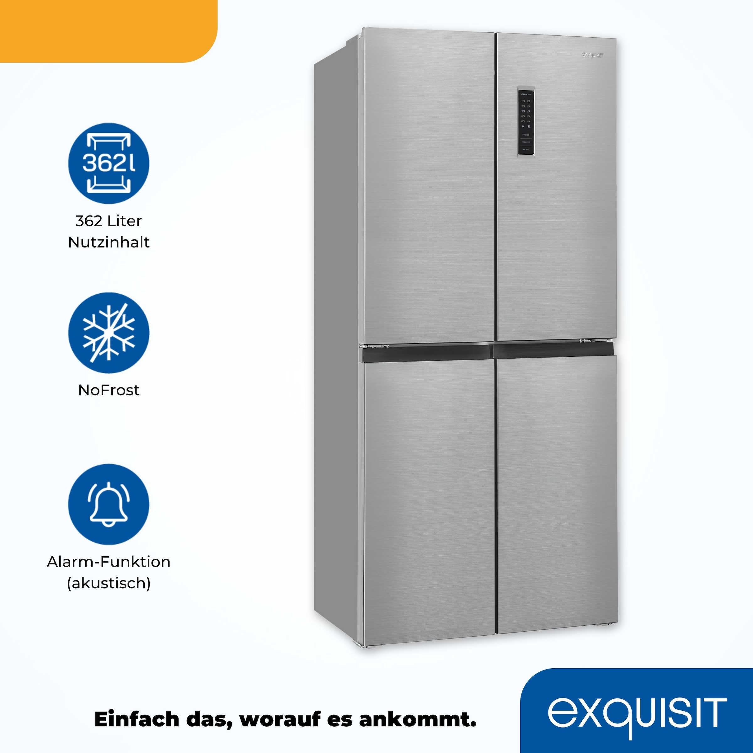 exquisit Multi Door »MD365-125-040D inoxlook« 180 cm hoch 79 cm breit