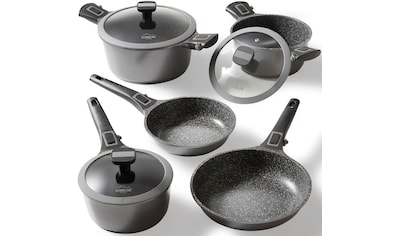 Cast«, tlg.), mit Jahren Topf-Set »Black (Set, Basic XXL Induktion Aluminiumguss, Elo 3 Garantie 10