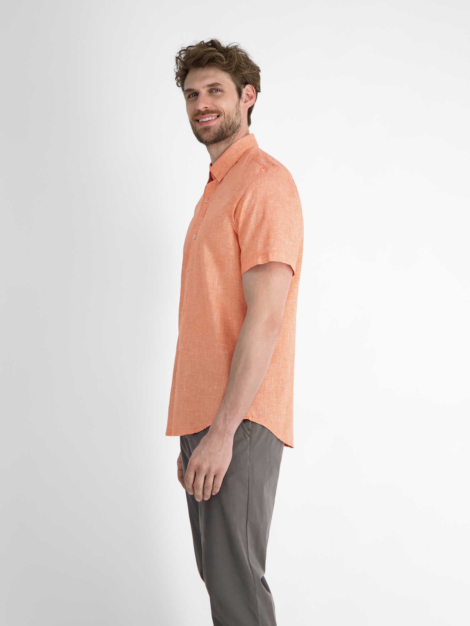 LERROS Kurzarmhemd »LERROS Kurzarmhemd mit verdecktem Button-down-Kragen«