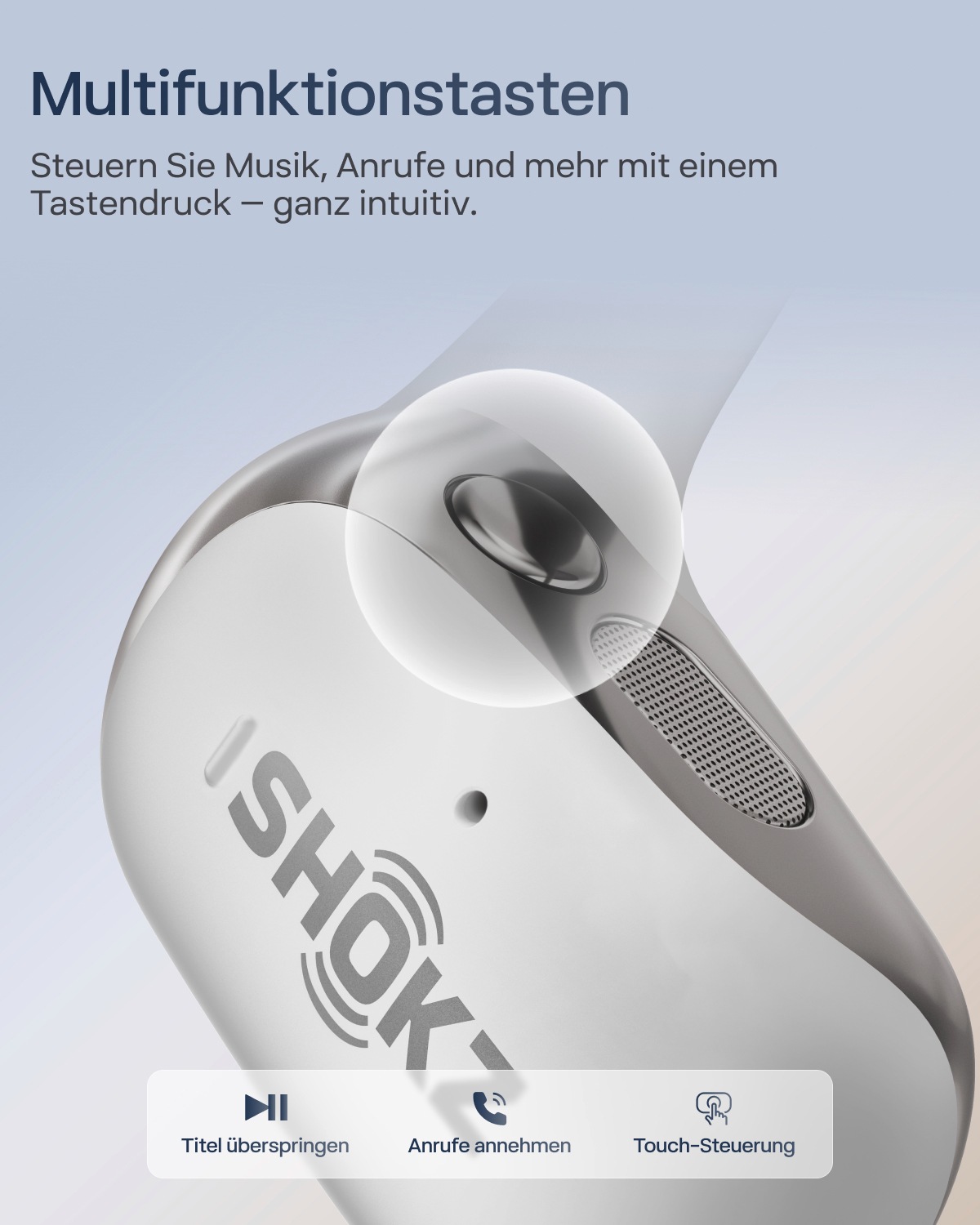 Shokz Open-Ear-Kopfhörer »OpenFit 2+ inklusive Schutzhülle« A2DP Bluetooth Freisprechfunktion | True Wireless