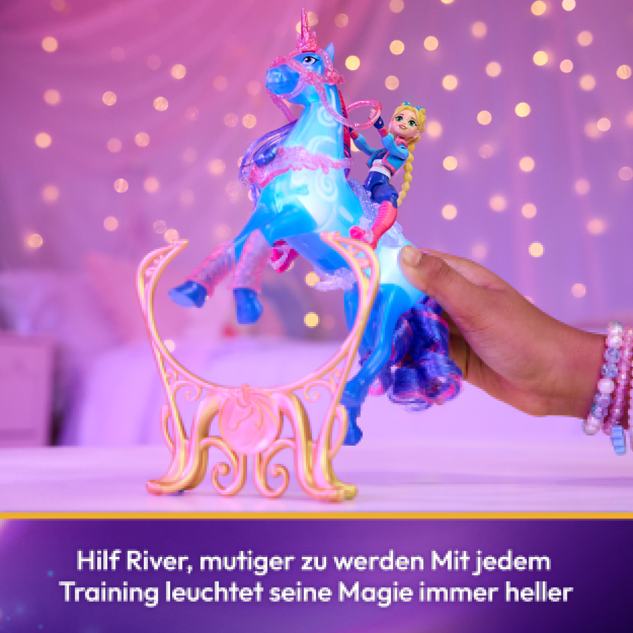 Spin Master Anziehpuppe »Unicorn Academy - Train and Glow River« mit Leuchtfunktionen
