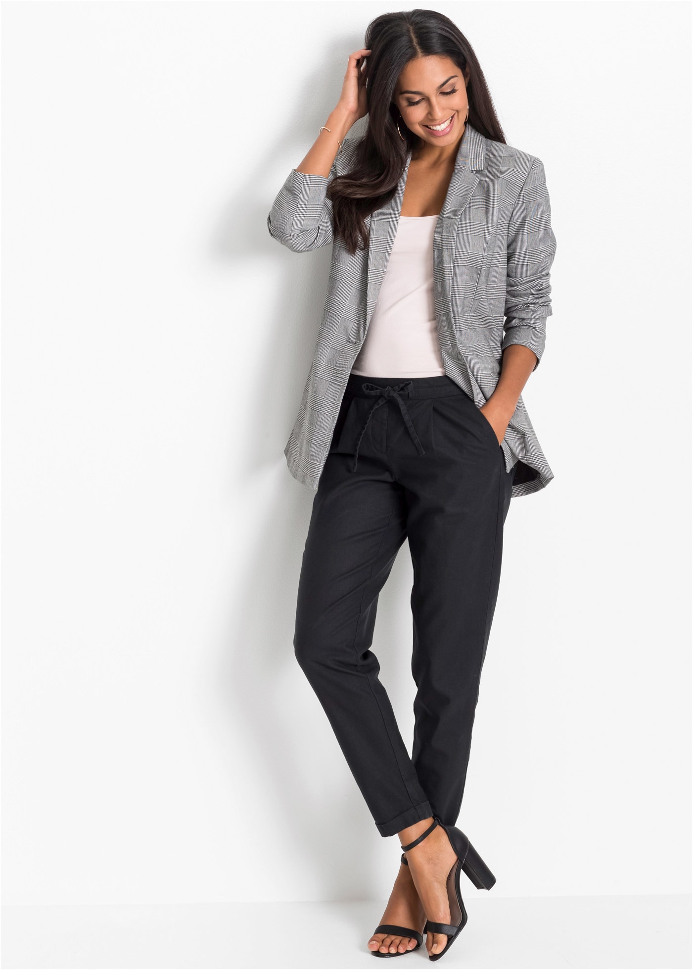 bonprix Leinenhose »Leinenhose«  aus Leinen und Baumwolle, Regular Fit, mit elastischem Gummibund