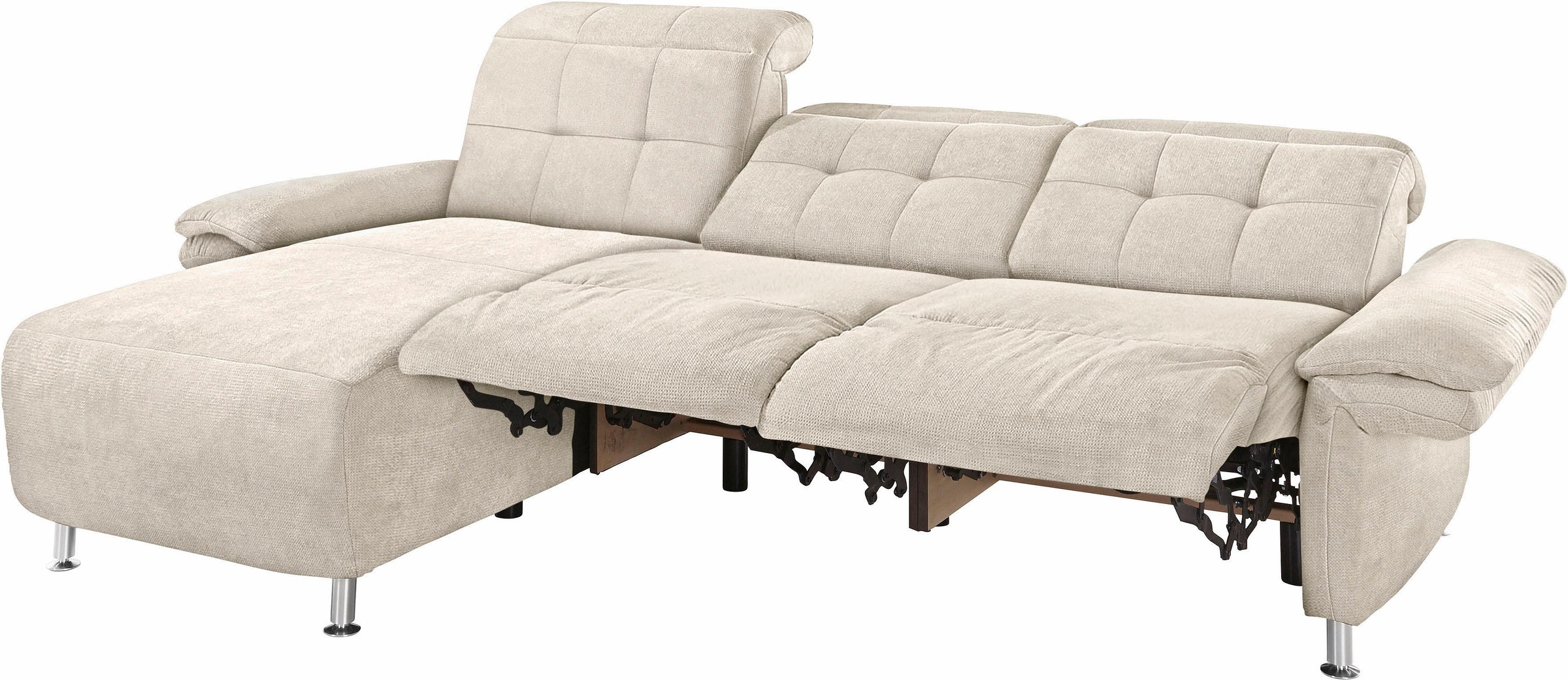 Places of Style Ecksofa »Manhattan L-Form«, 2 Sitze mit elektrischer Relaxfunktion, verstellbare Armlehnen