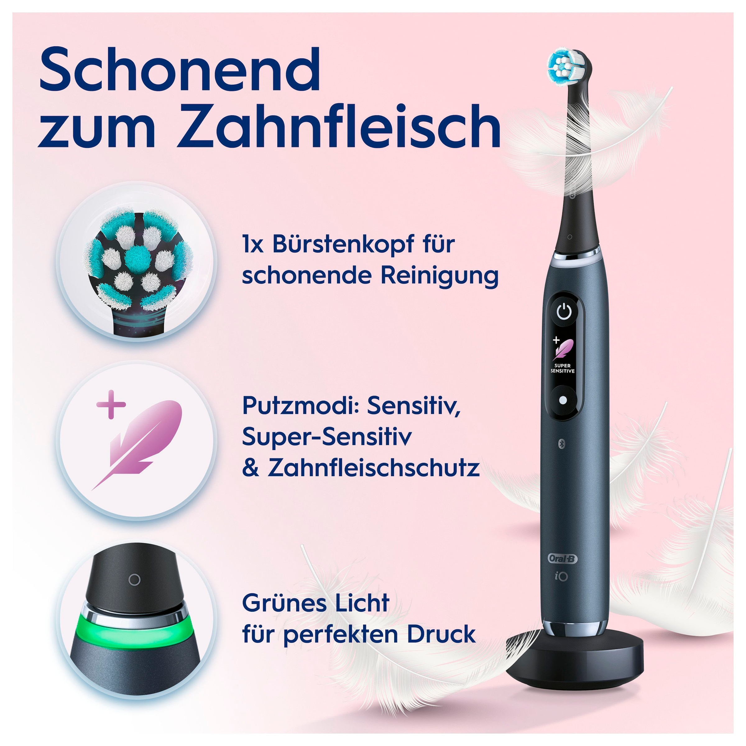 Oral-B Elektrische Zahnbürste »iO 9 Duopack«, 3 St. Aufsteckbürsten, mit Magnet-Technologie, 7 Putzmodi, Farbdisplay & Lade-Reiseetui