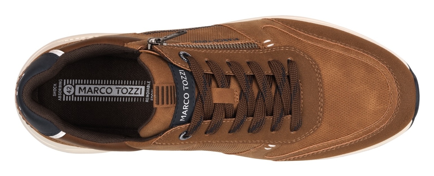 MARCO TOZZI Keilsneaker, Freizeitschuh, Halbschuh, Schnürschuh mit praktischem Reißverschluss