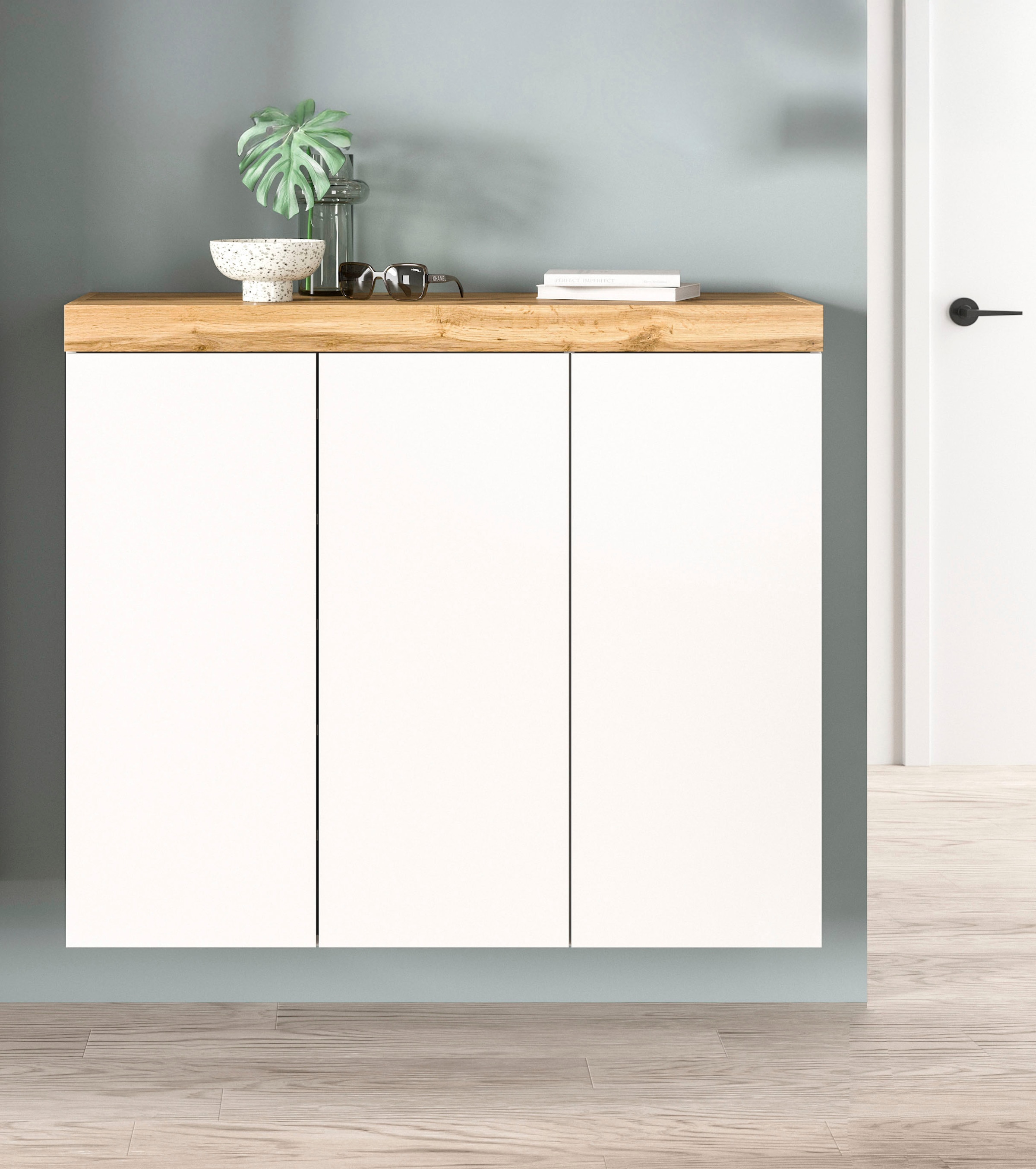 OTTO home Schuhschrank »MAMBO, TOPSELLER!, Breite 115cm, stehend & hängend, push-2-open« 2 farbige Ausführung, 1 Stk. tlg. Schuhschrank, Schuhkommode, Flur, Diele