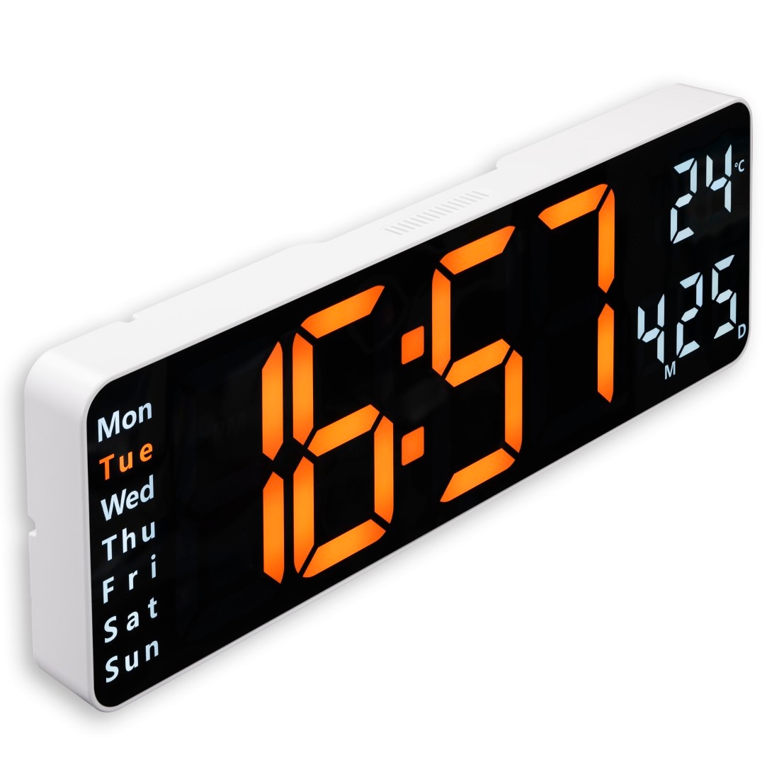 Hama Uhr »Digitale Wanduhr "Santa Cruz", Weiß« Tischuhr mit Thermometer, Fernbedienung