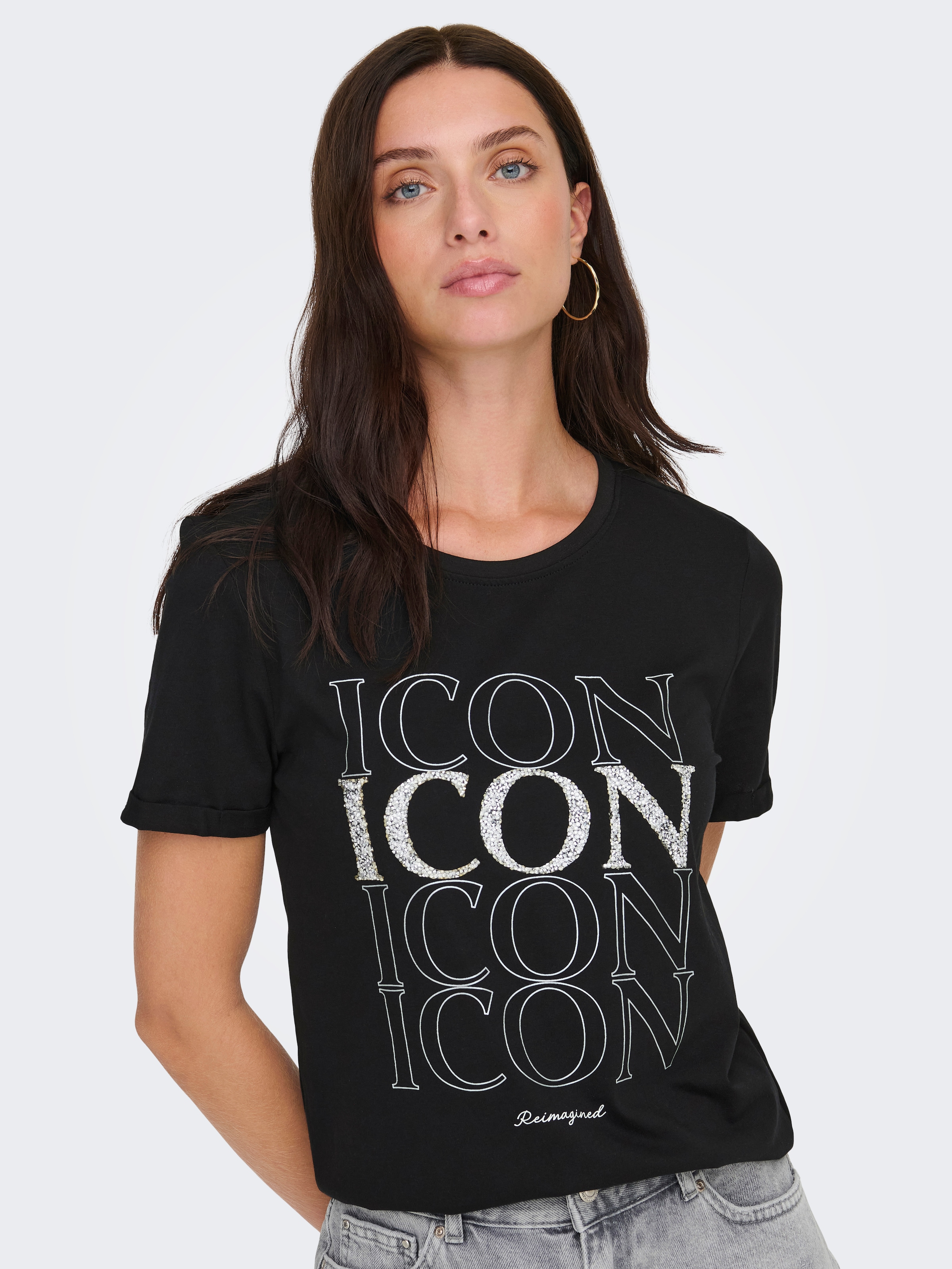 ONLY Kurzarmshirt »ONLKITA LIFE LUX ICON S/S PRINT TOP JRS«
