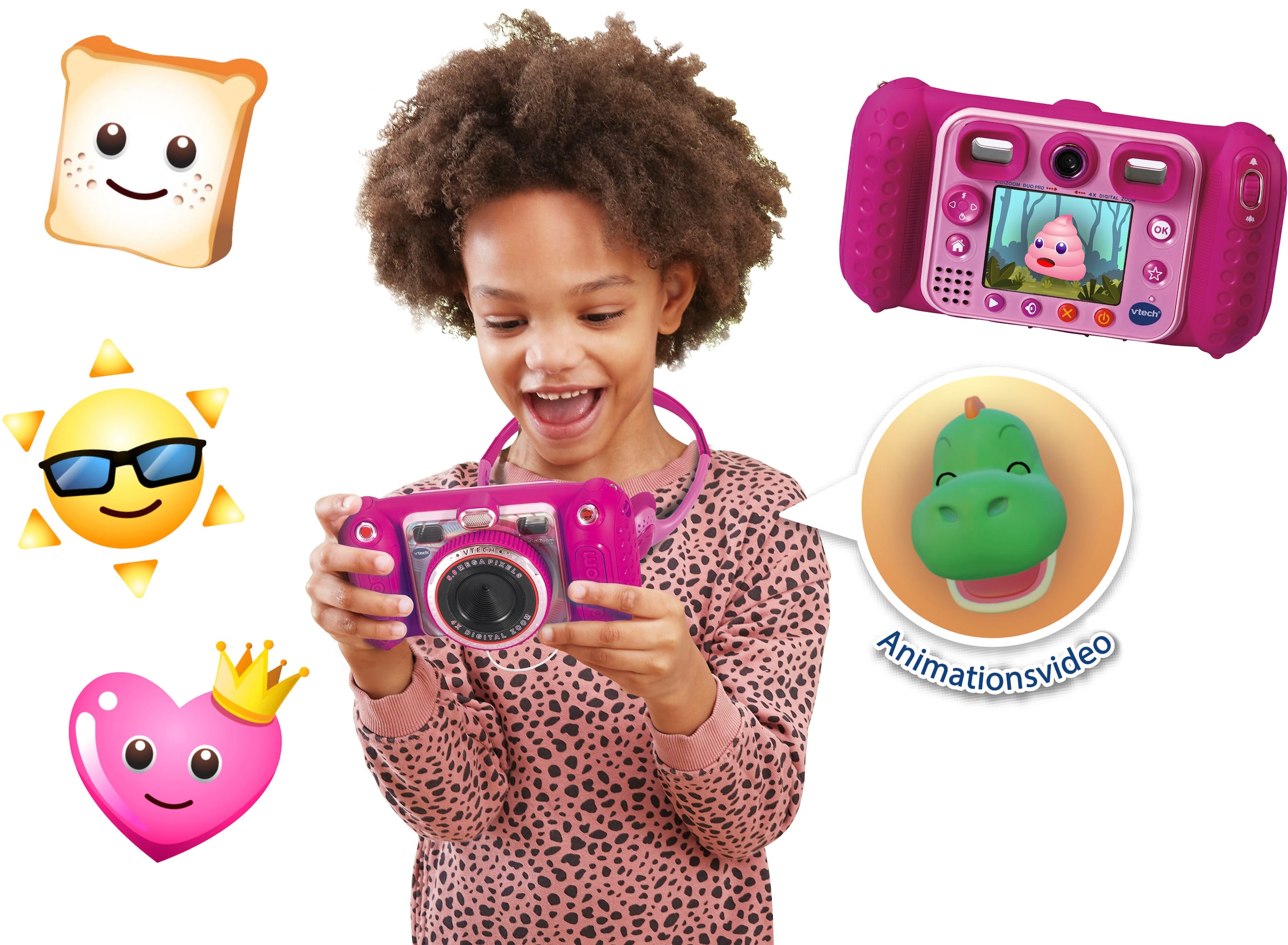 Vtech® Kinderkamera »KidiZoom Duo Pro, bei inklusive pink«, Tragetasche