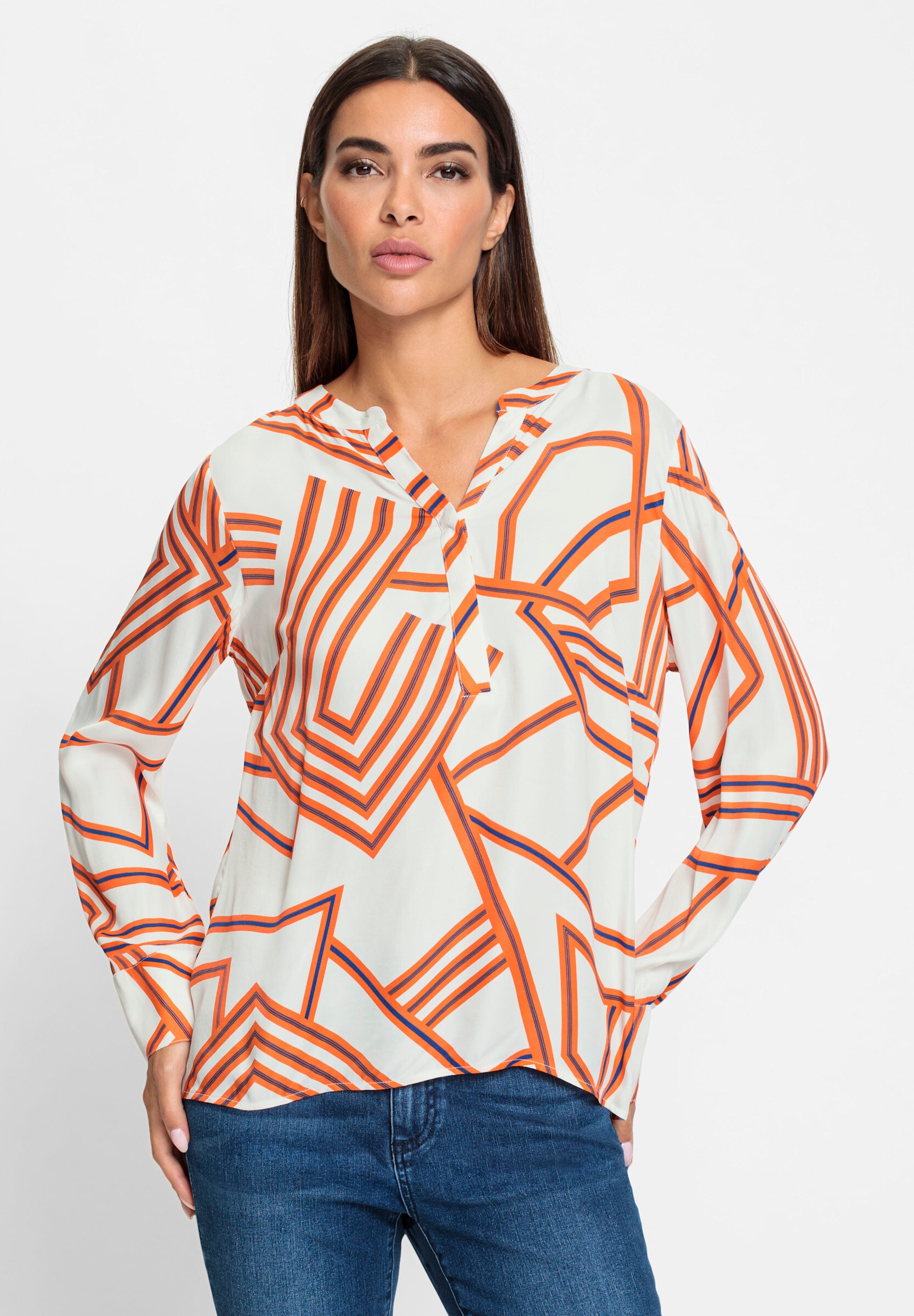 heine Klassische Bluse »Druckbluse Druckbluse mit Grafik-Dessin«