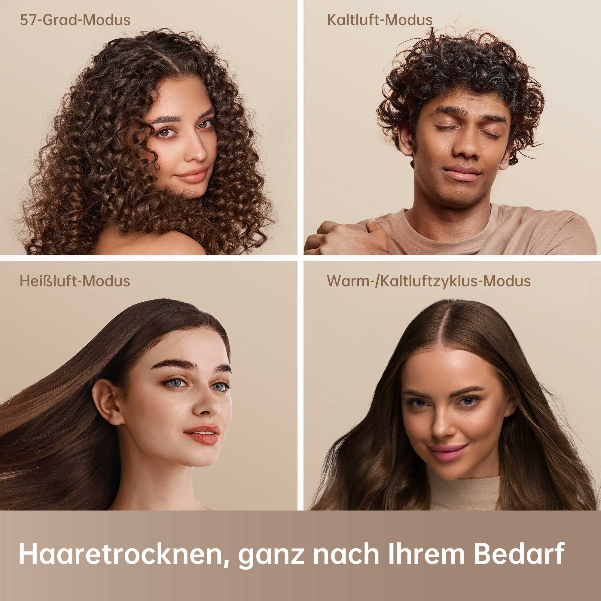Dreame Haartrockner »Dreame Glory Combo«, 2 Aufsätze, 300 Mio. Anionen, konstante Temperatur, geringes Gewicht von nur 345g