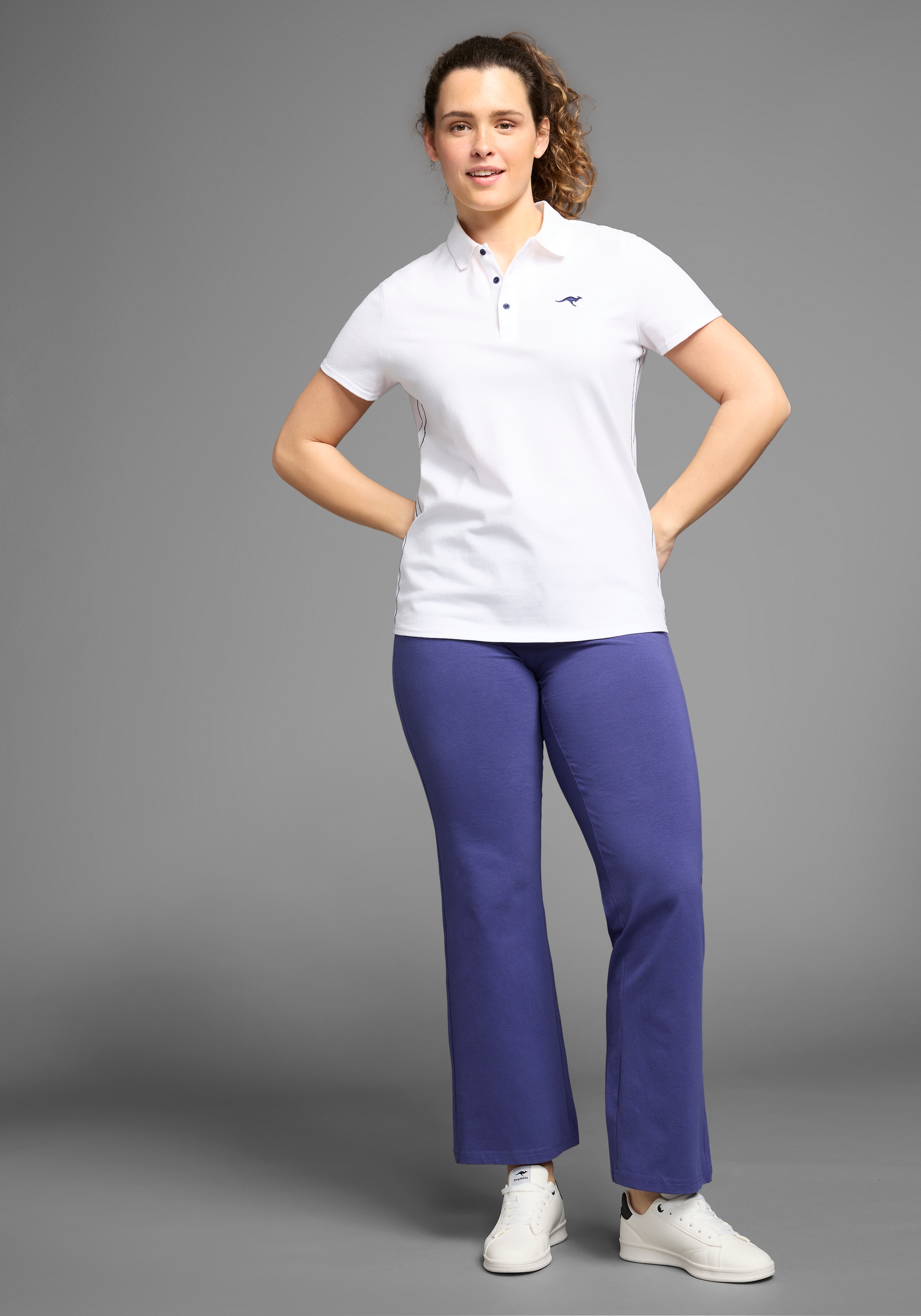KangaROOS Poloshirt, Kurzarm, unifarben, Polokragen, aus Baumwolle