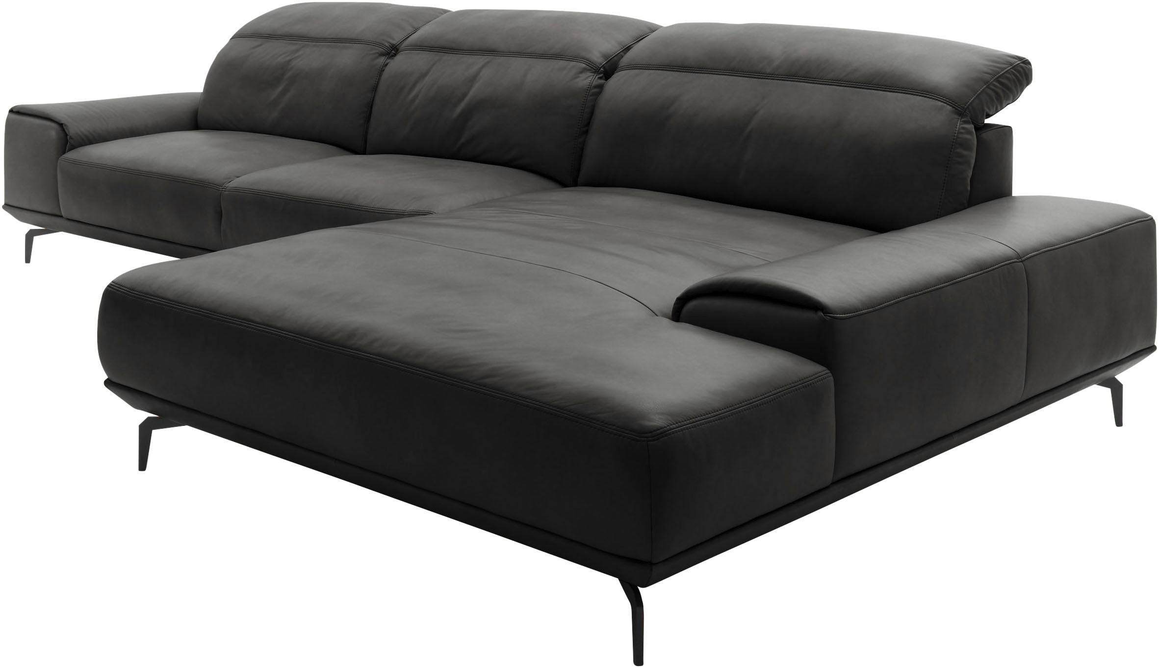Musterring Wohnlandschaft »MR 2490«, Fuß Schwarz, Sitzhöhe 46cm, wahlweise mit Funktionen, Maße 342x207 cm