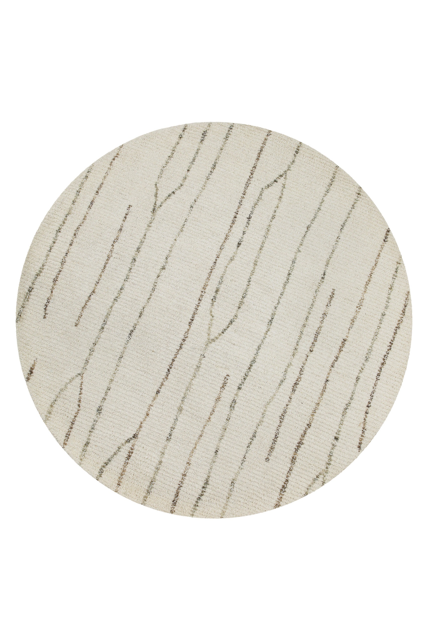 Wecon home Wollteppich »Hamptons THIRTYNINE«, rund, 10 mm Höhe, Schurwolle, Kurzflor, Wohnzimmer, Schlafzimmer, elegant, Linien-Muster