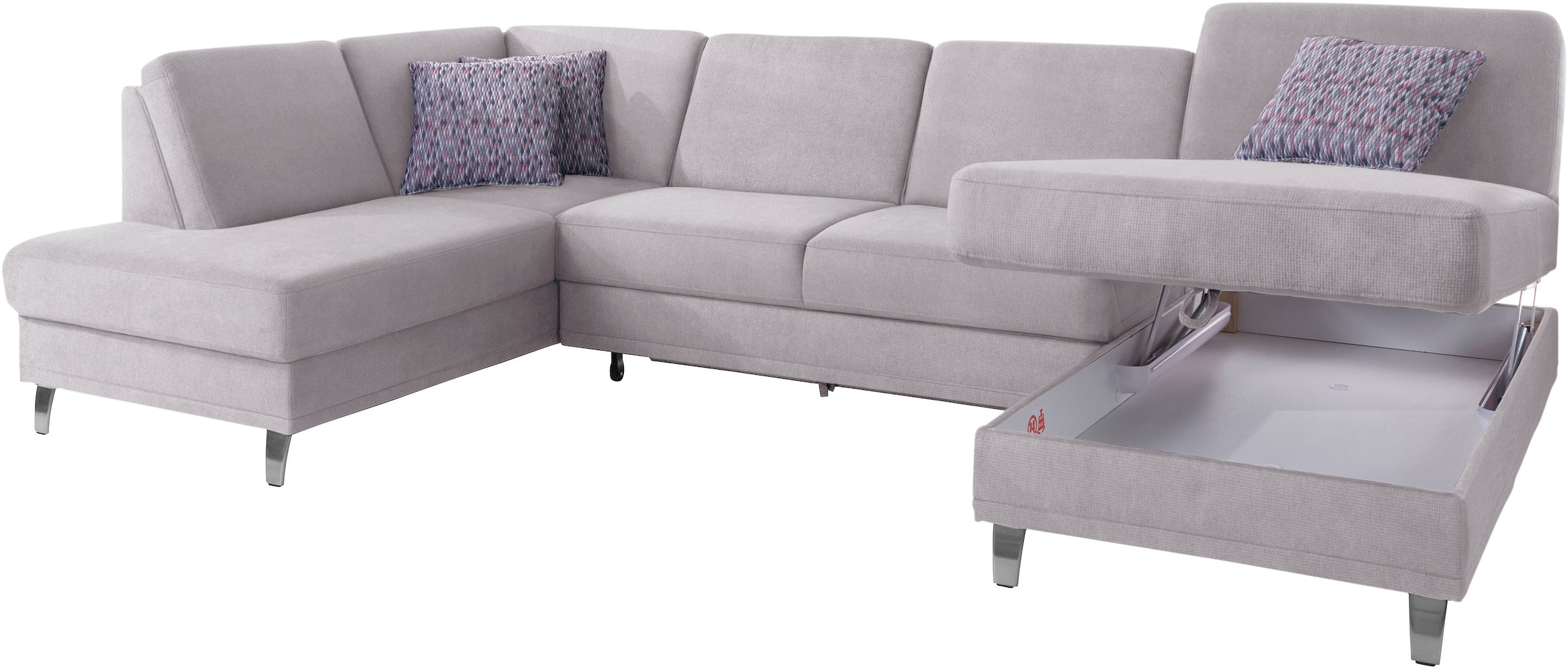 sit&more Wohnlandschaft »Clio U-Form«, wahlweise mit Bettfunktion und Bettkasten, inklusive Federkern