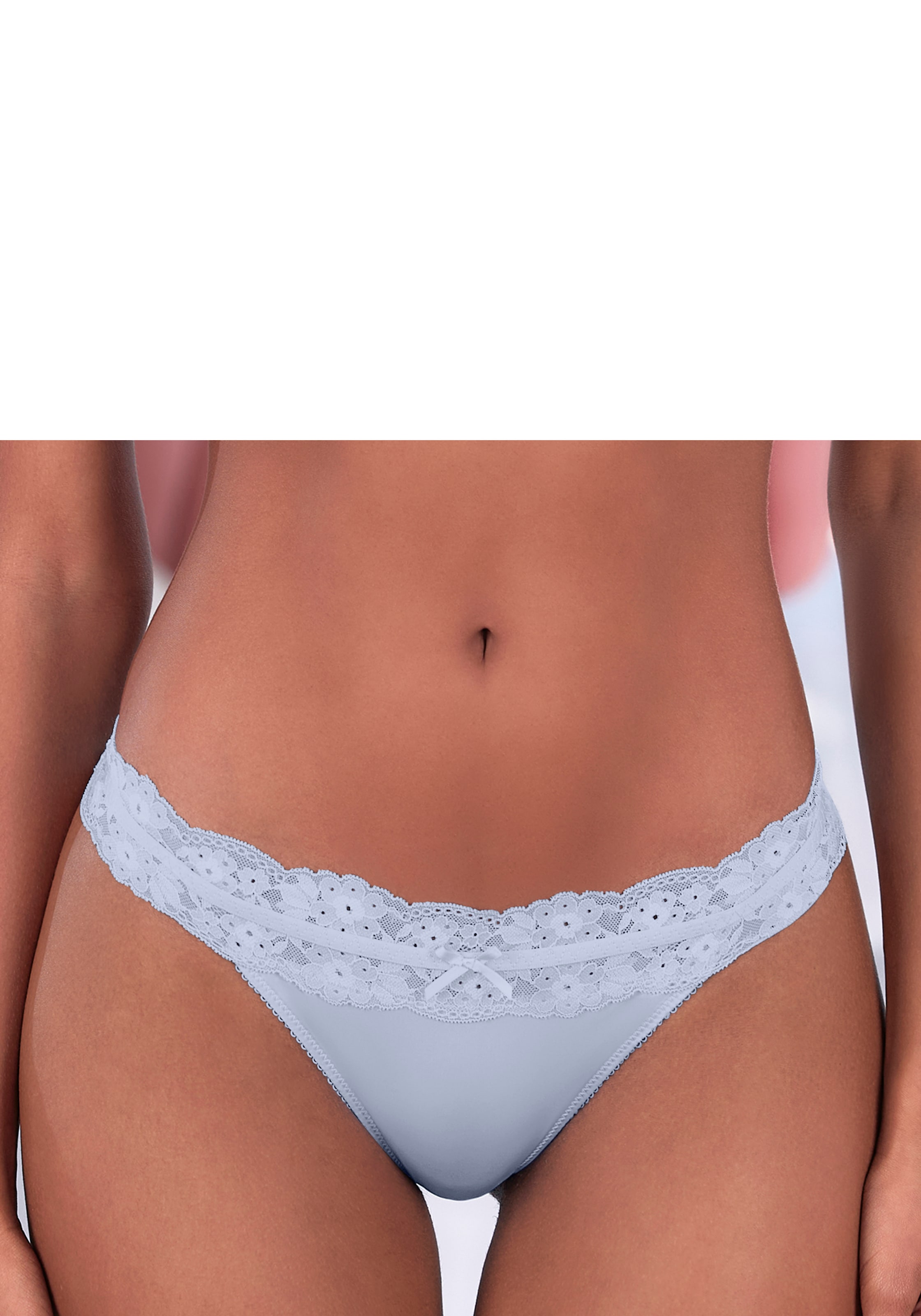 Vivance String »Anisa« mit blumiger Spitze rundherum am Bund