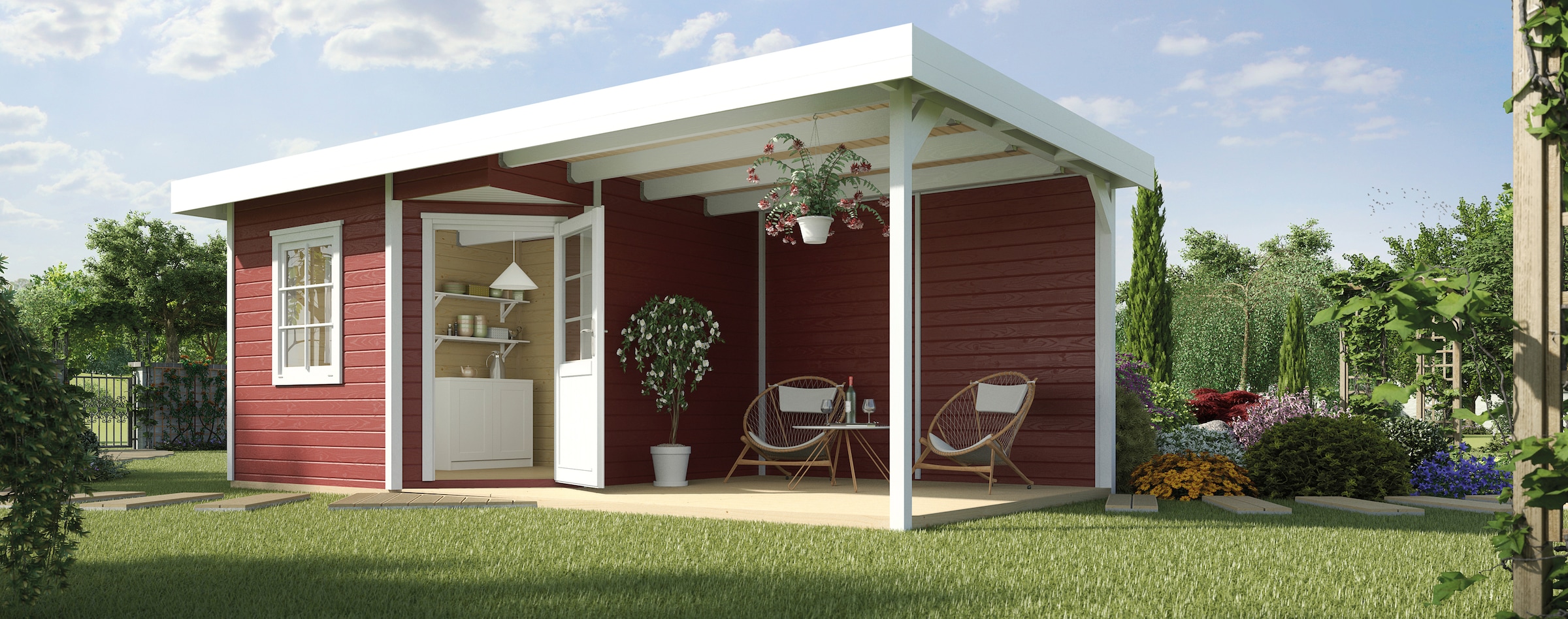 weka Gartenhaus »Designhaus 213B Gr.2«, (Set)