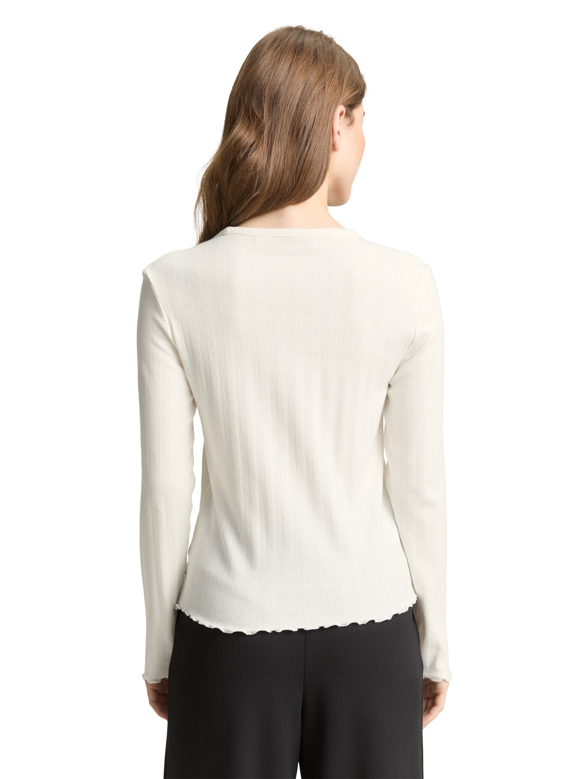 TOM TAILOR Denim Langarmshirt mit gewelltem Abschluss