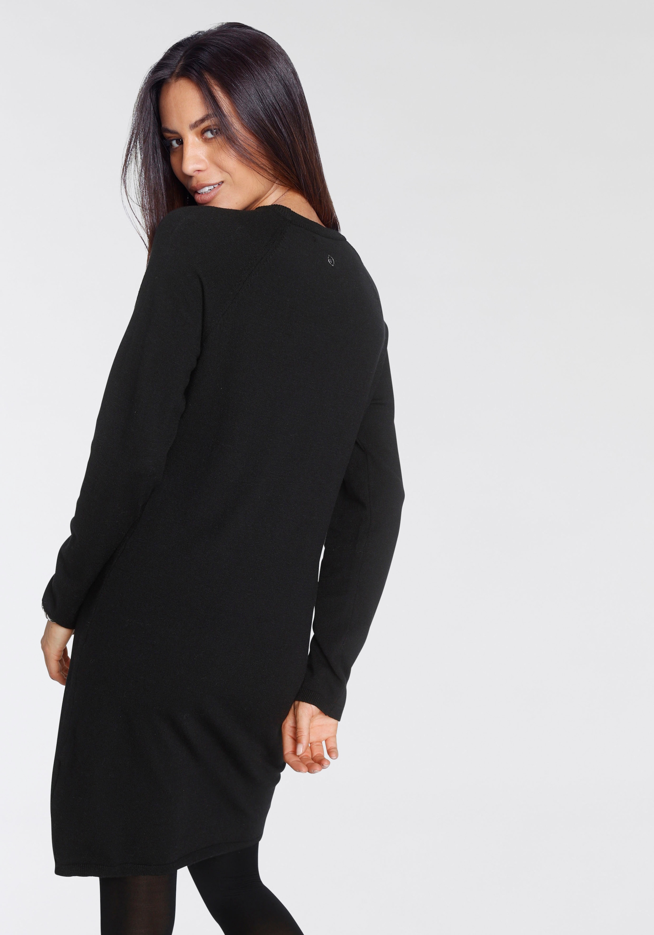 Tamaris Strickkleid, kurzes Kleid, figurumspielend, aus Viskosemischung