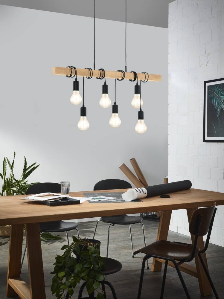EGLO Hängeleuchte »TOWNSHEND«, 6 flammig, Leuchtmittel E27 | ohne Leuchtmittel, Vintage Pendelleuchte im Industrial Design, Retro Hängelampe