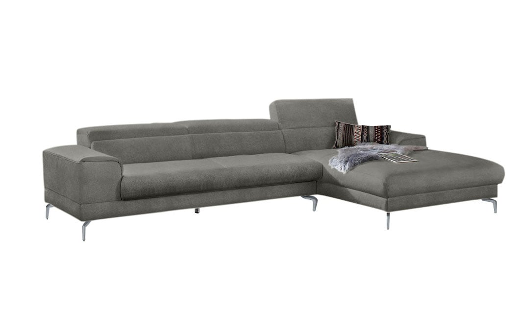 W.SCHILLIG Ecksofa »piedroo, Designsofa mit tollem Sitzkomfort, bequem und elegant, L-Form«, Kopfteilverstellung, wahlweise mit Sitztiefenverstellung, Breite 343cm