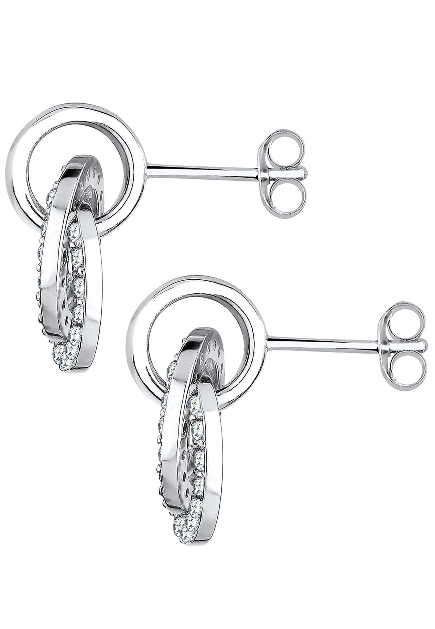 Elli Paar Ohrstecker »Ohrringe Kreis Kristalle Rund Glamour 925 Silber«