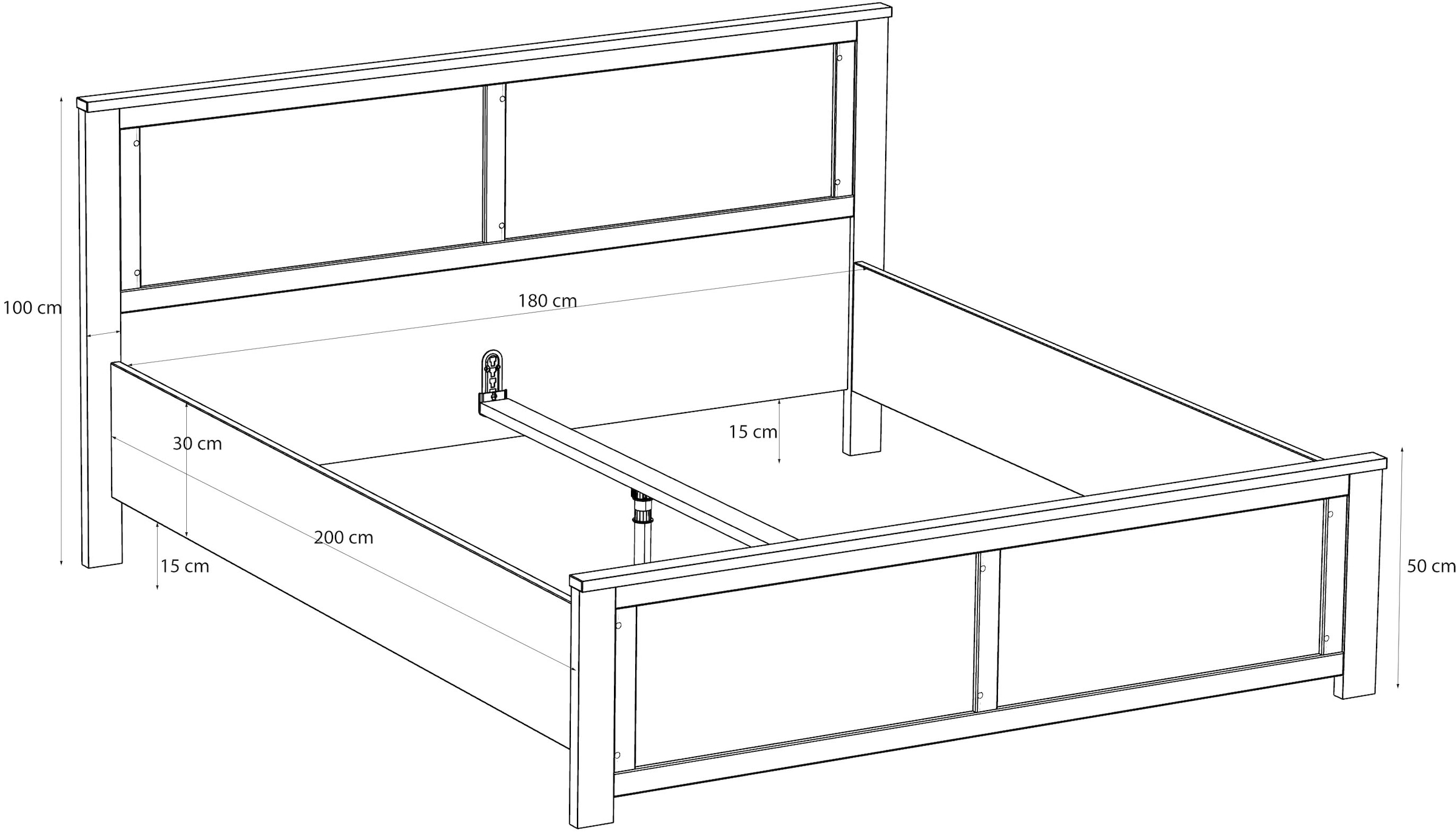 FORTE Bettgestell »Bohol« Landhaus, 180 x 2,00 mtr Liegefläche