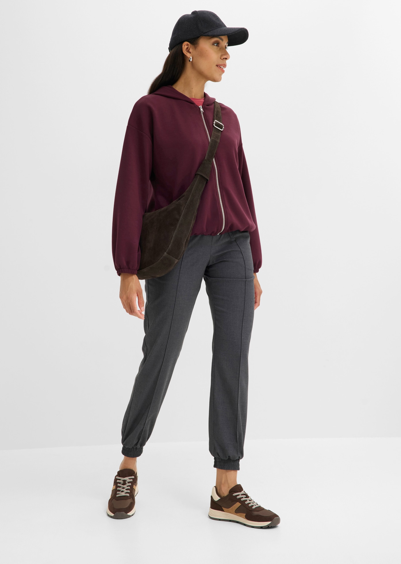 bonprix Kapuzensweatjacke Loose Fit, mit Ballonsaum