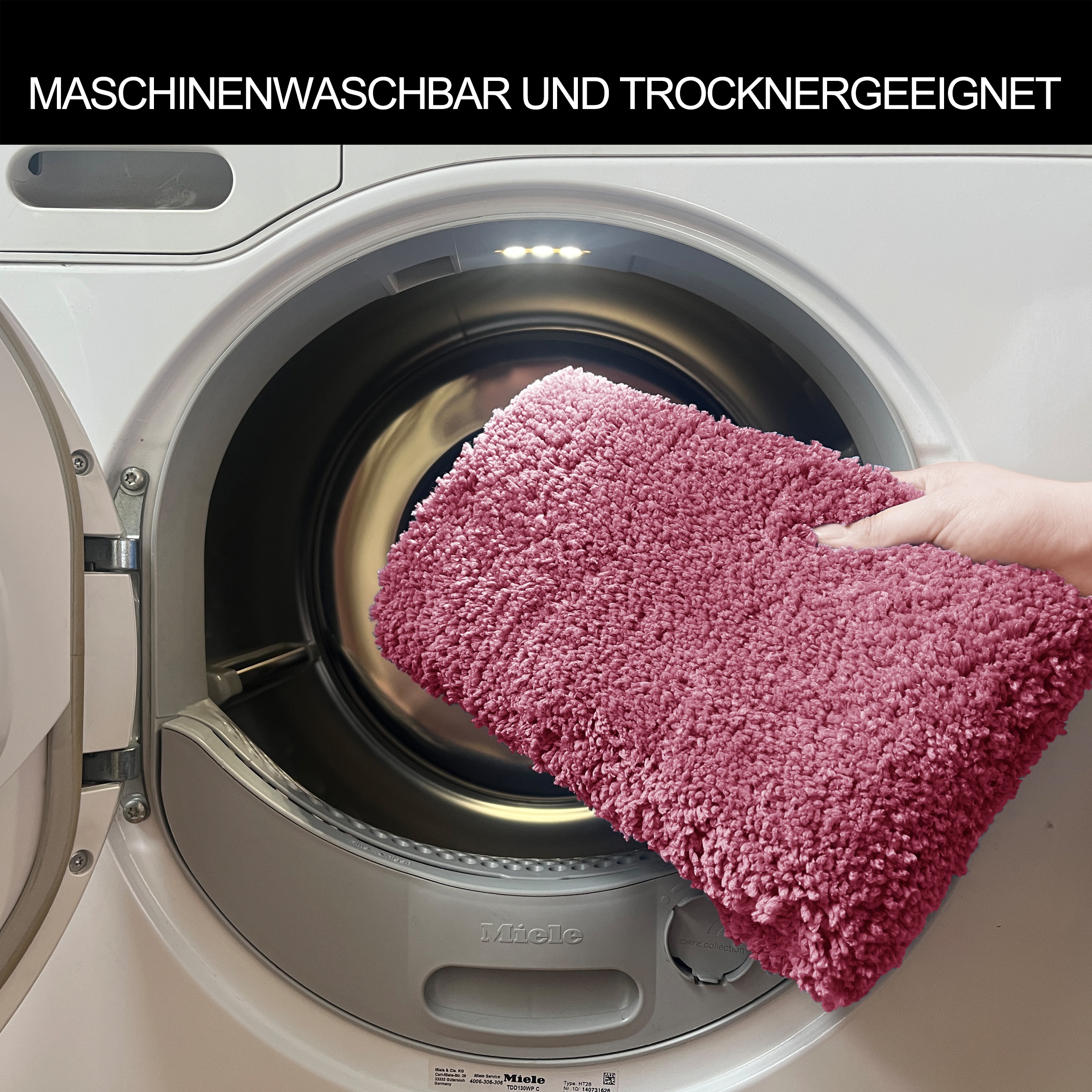 OTTO home Badematte »Inga, Badezimmer Teppich, Badvorleger« Höhe 20 mm rutschhemmend beschichtet fußbodenheizungsgeeignet | schnell trocknend | strapazierfähig Badteppich, unifarben, weich, als halbrund und rechteckig erhältlich