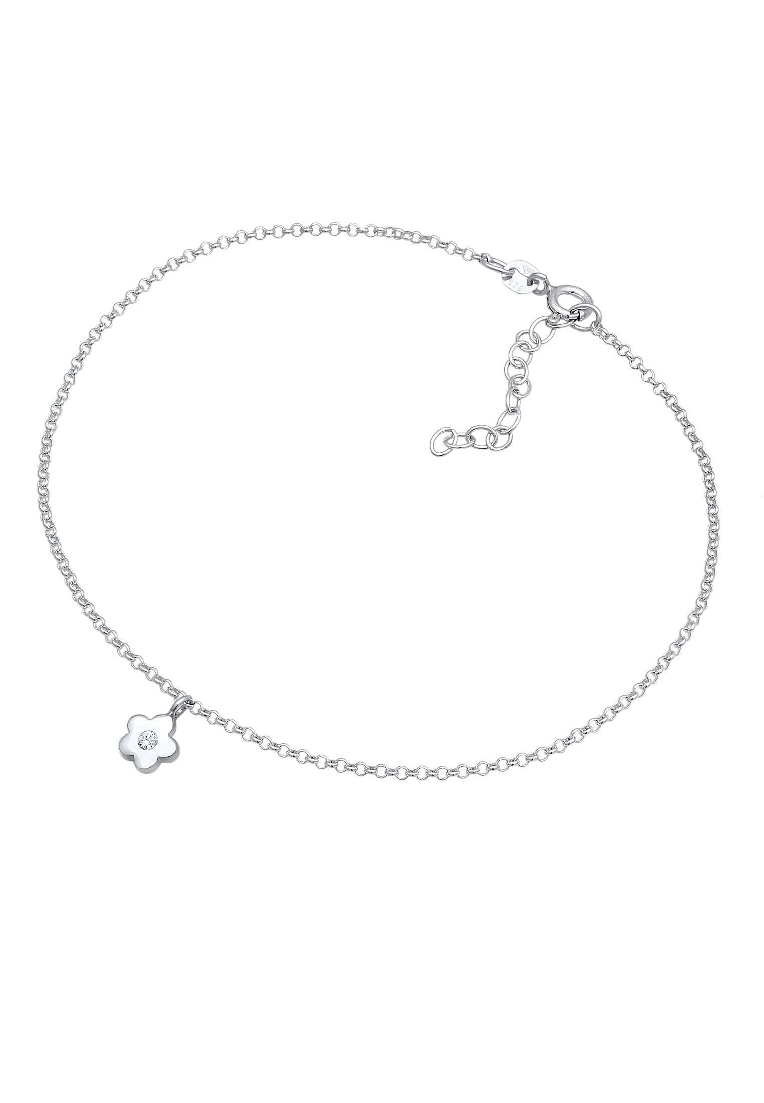 Elli Fußkette »Fußschmuck Blume Blüte Kristalle 925 Silber«