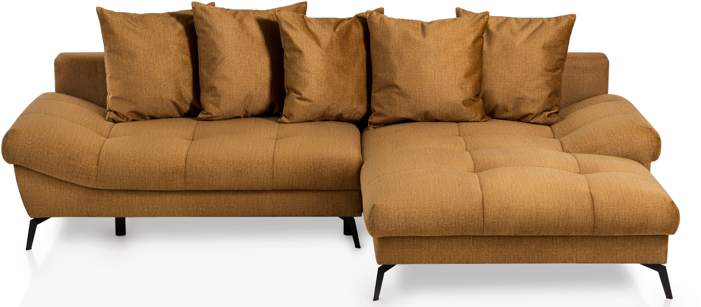 exxpo - sofa fashion Ecksofa »Olmedo, extravagantes Design und toller Sitzkomfort, L-Form«, inklusive Bettfunktion, Bettkasten und Rückenkissen