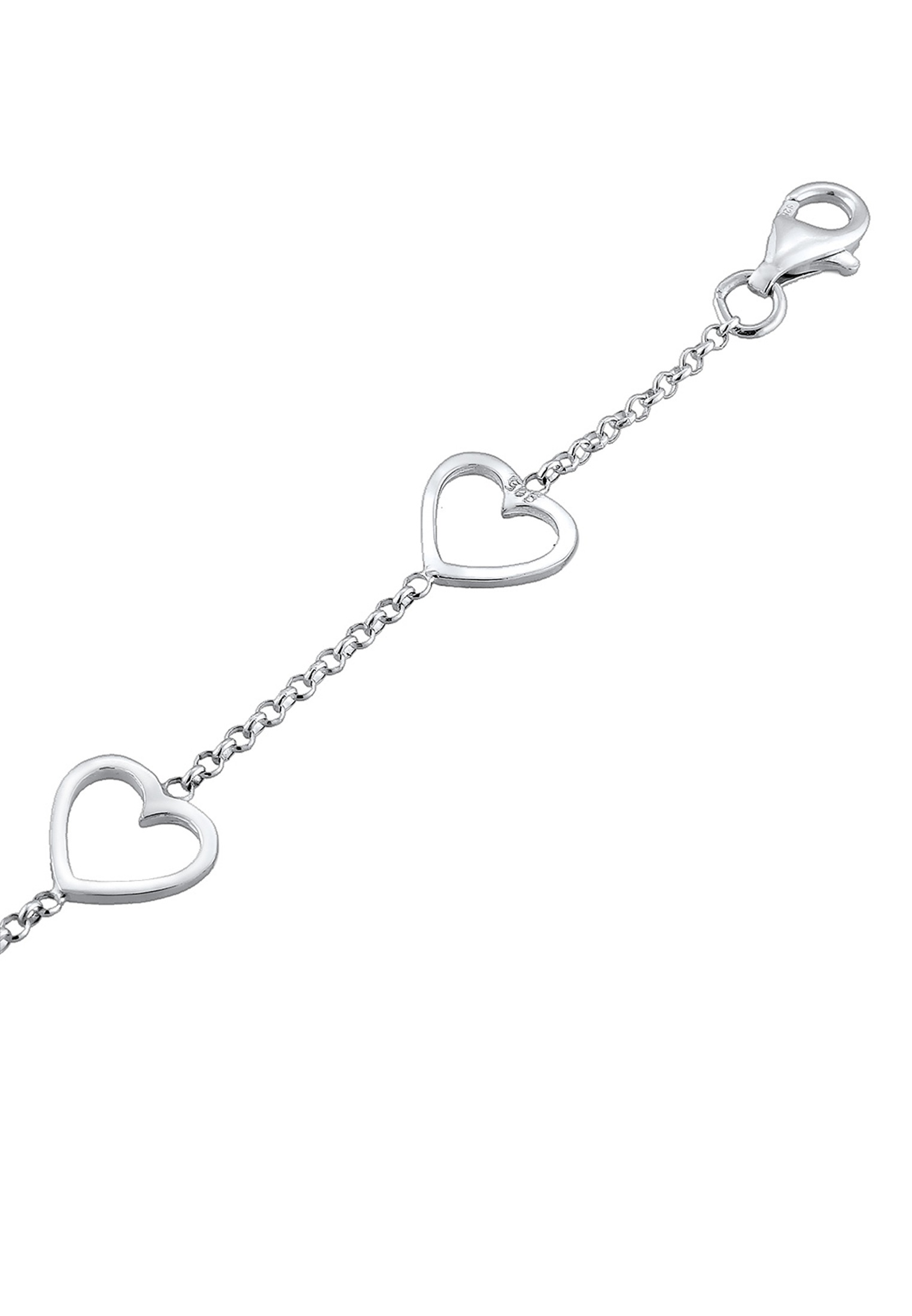 Elli Armkette »Armband Herz Liebe Cut-Out Basic Trend Romantik 925 Silber«
