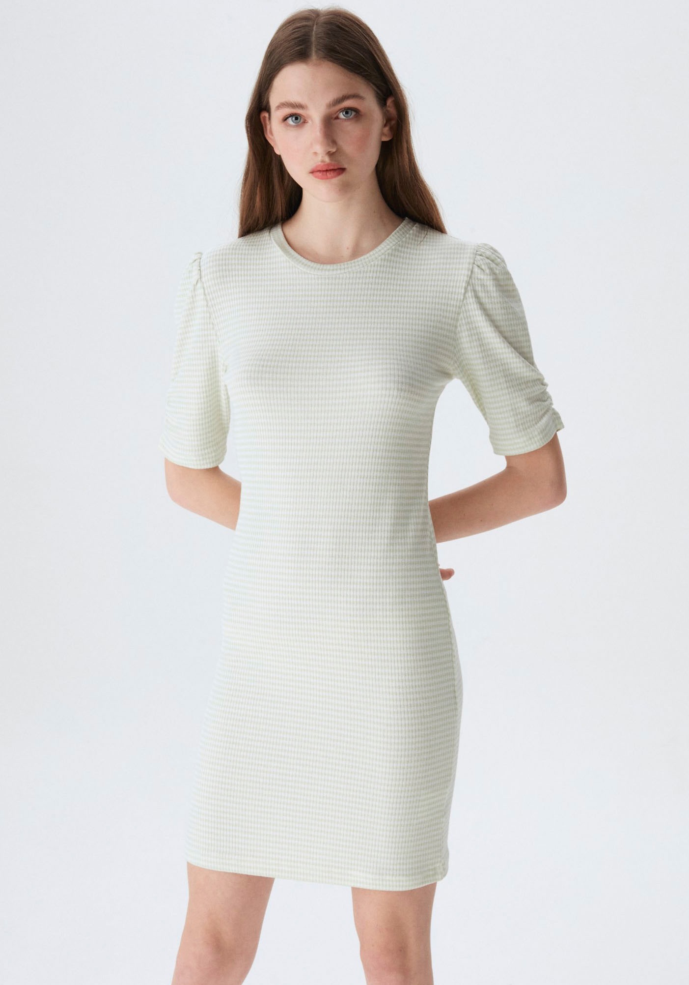 LTB Jerseykleid »RAZOZO«, mit Puffärmeln, in Ringeloptik kaufen