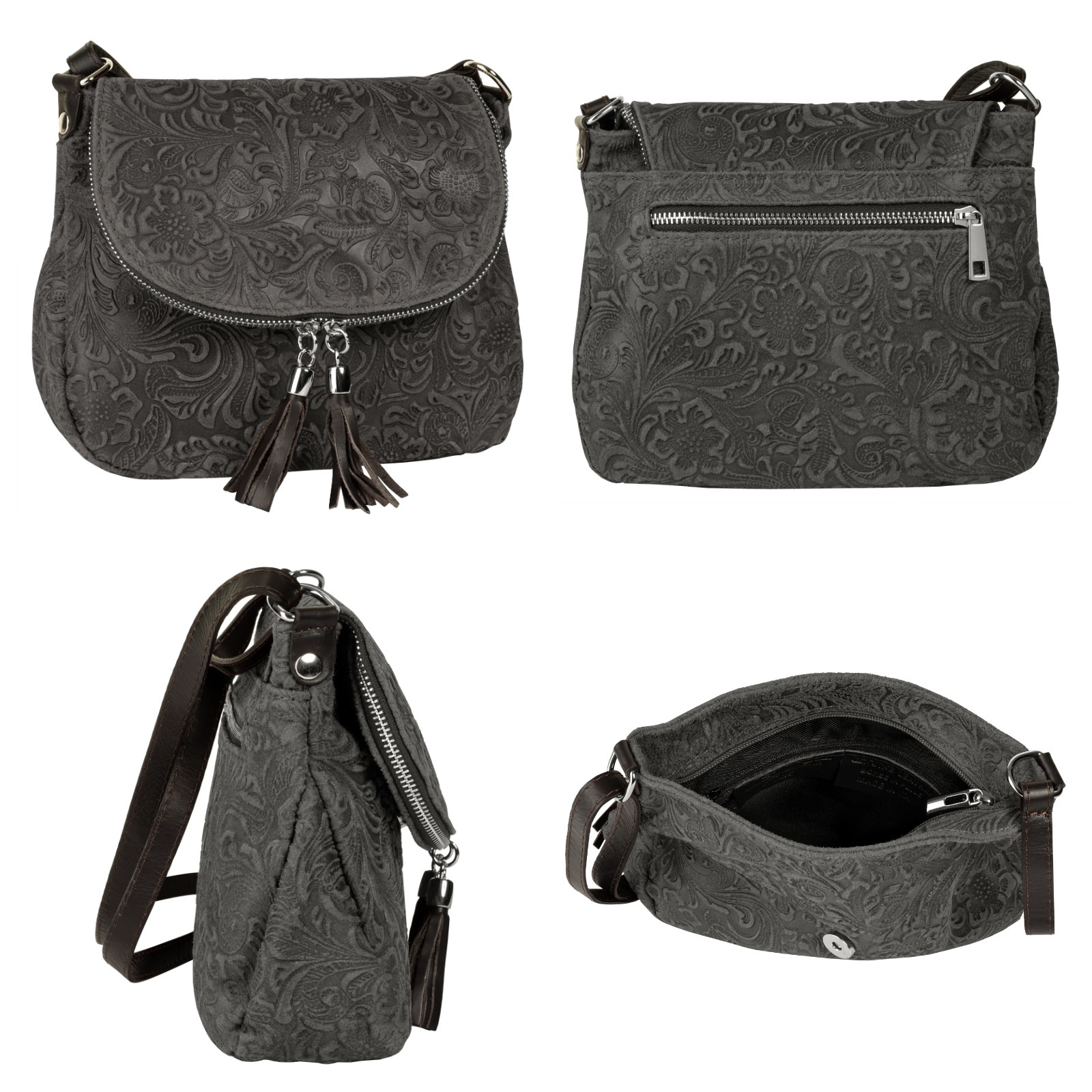 Samantha Look Umhängetasche, echt Leder, Made in Italy