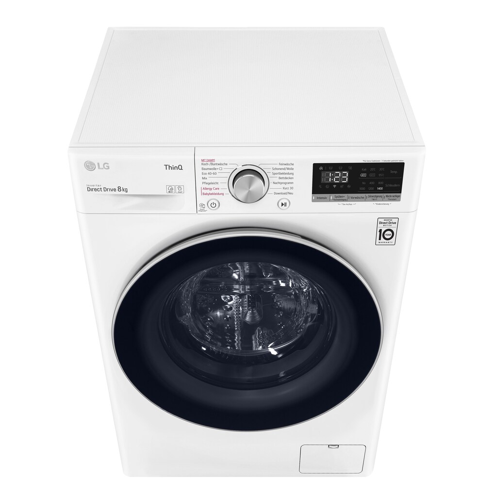 LG Waschmaschine, V4 W800, 8 kg, 1400 U/min