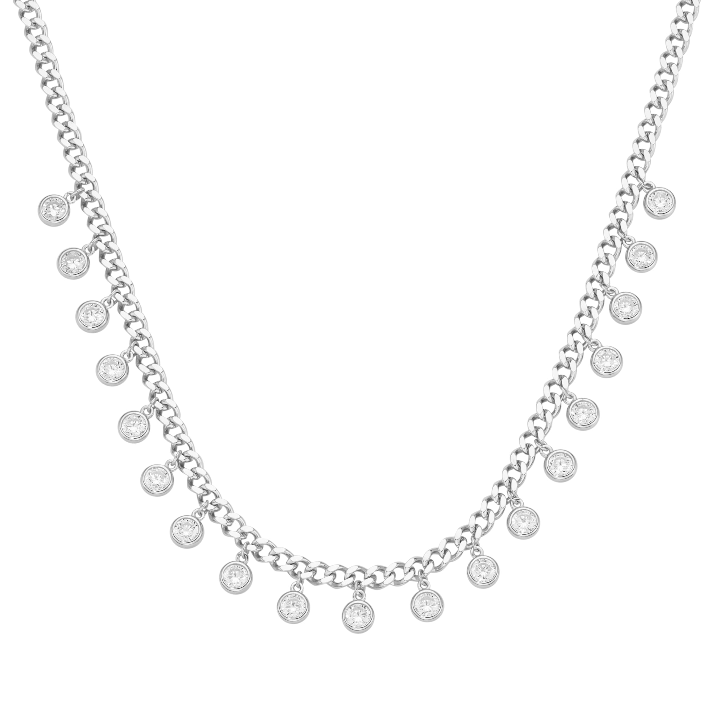 GIORGIO MARTELLO MILANO Collier »Collier Panzerkette mit Zirkonia, Silber 925«