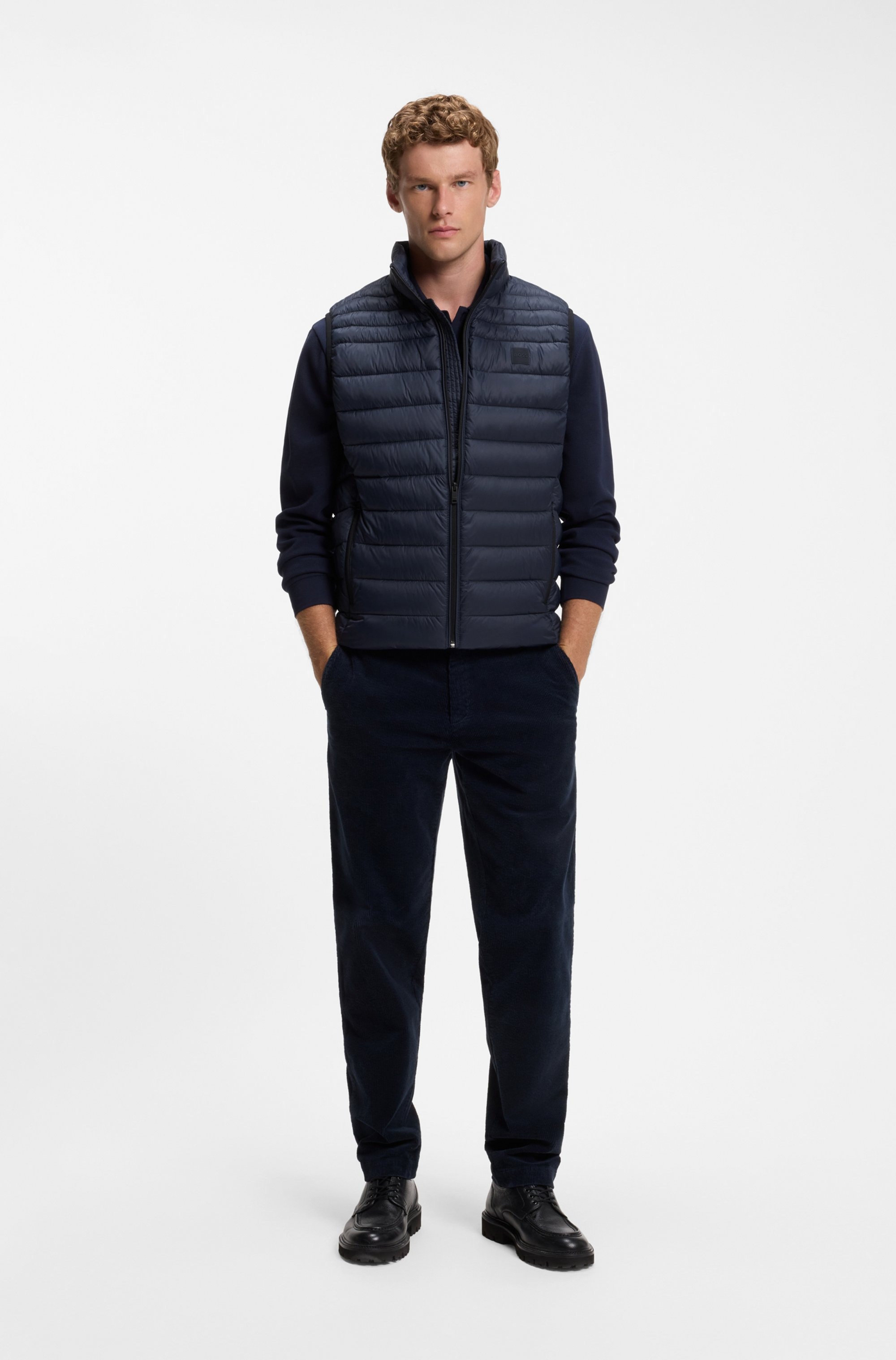 BOSS ORANGE Steppweste »Odeno« Stehkragen, slim fit, kurze Länge