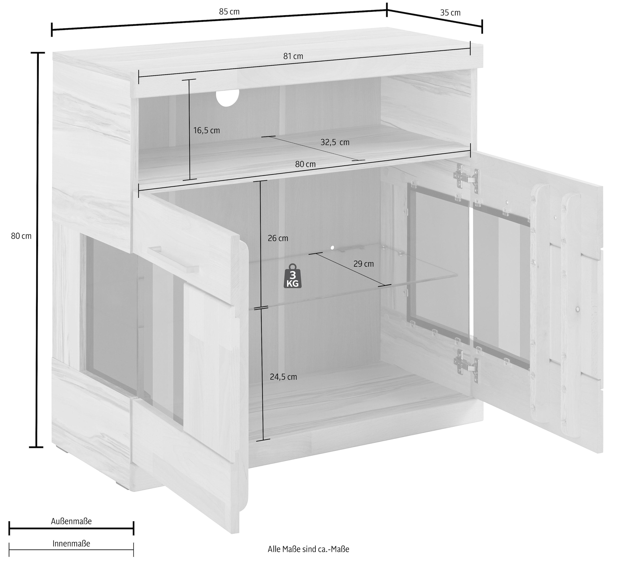 Home affaire Kommode »Ribe«, Breite 85 cm