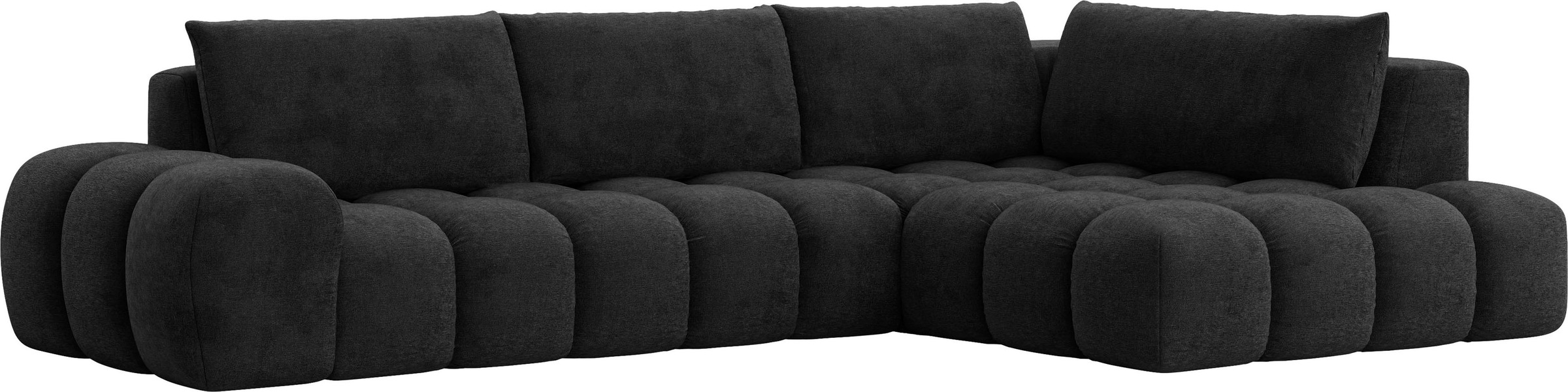 INOSIGN Ecksofa »AZITA Designsofa, elegant und bequem L-Form, Bubble-Optik«, lose Rückenkissen, traumhafte Steppung, Maße B/T/H: 352/210/72 cm