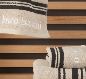 Bruno Banani Handtuch Set »Daniel«, 5 100% Handtücher tlg., Set, aus Walkfrottee, & Baumwolle Markenlogo, Streifen-Bordüre