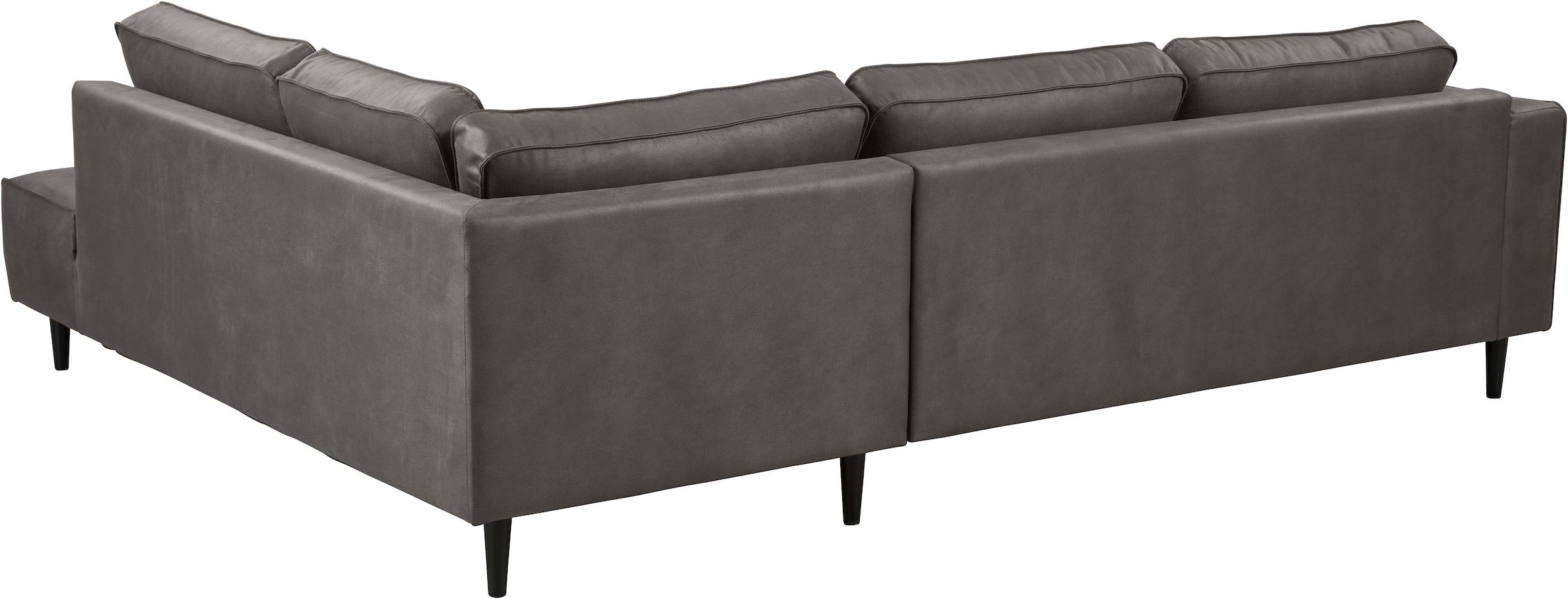 Places of Style Ecksofa »Fumone, Lederoptik oder Soft-Touch Chenille«, Breite 260, mit schwarzen Massivholzfüßen